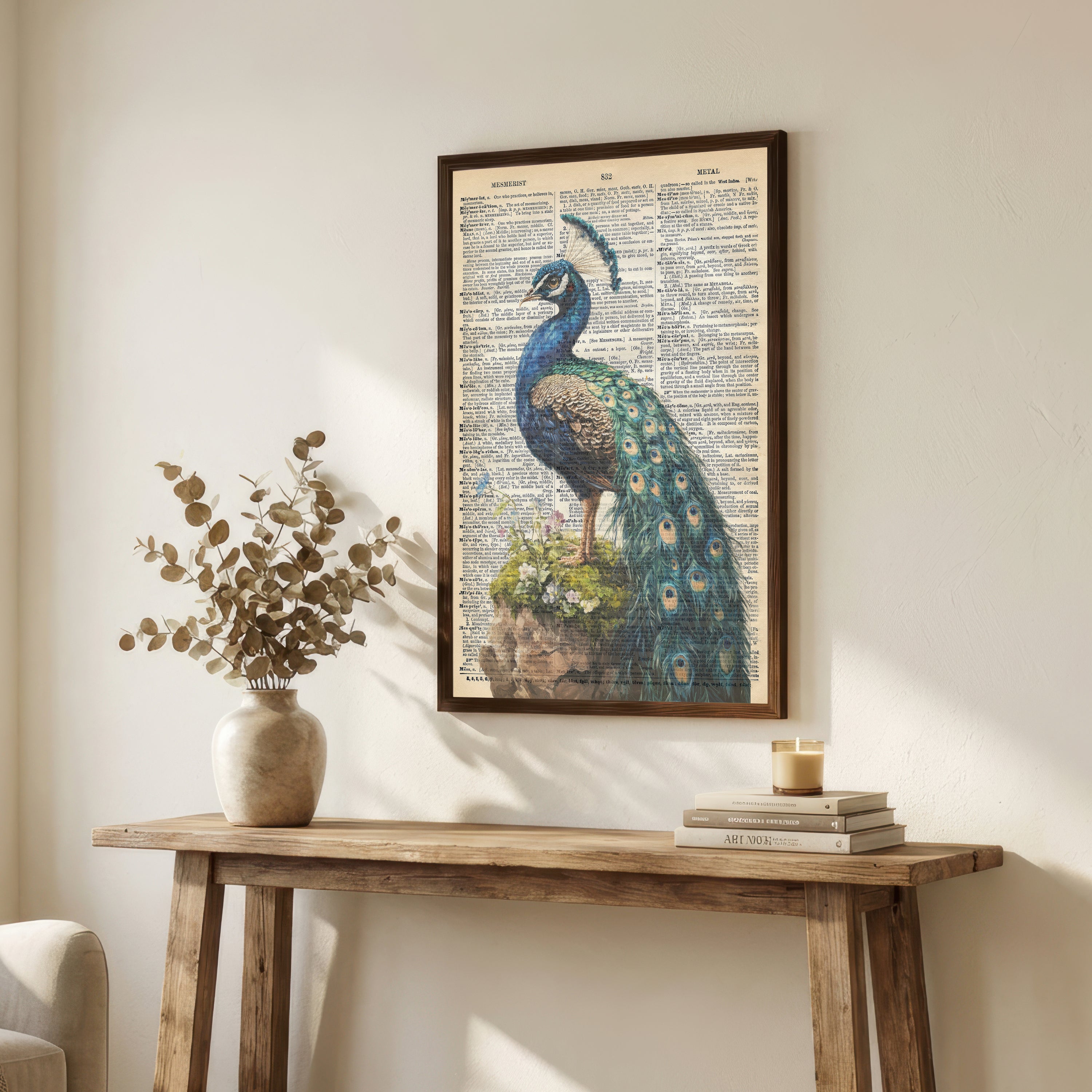 Peacock Dictionary Art Print