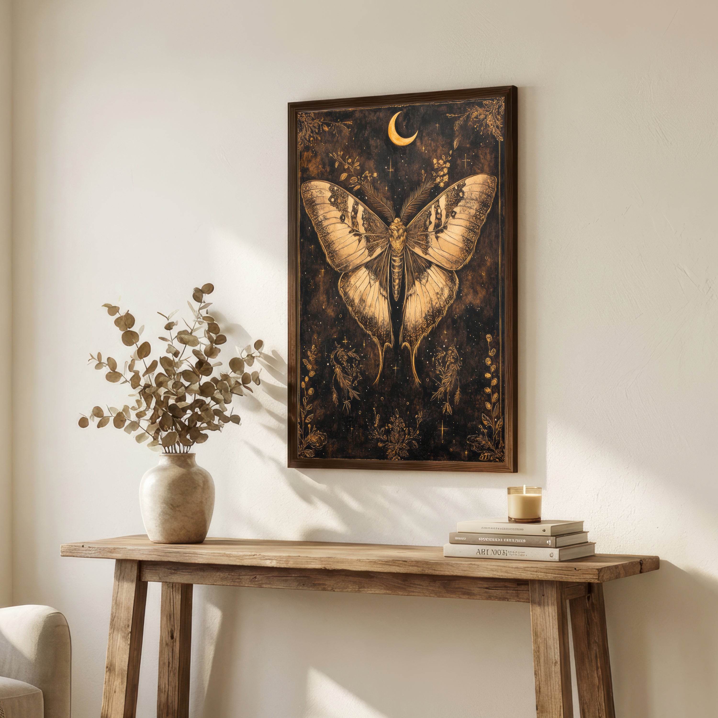 Celestial Moth Dark Academia Art Print