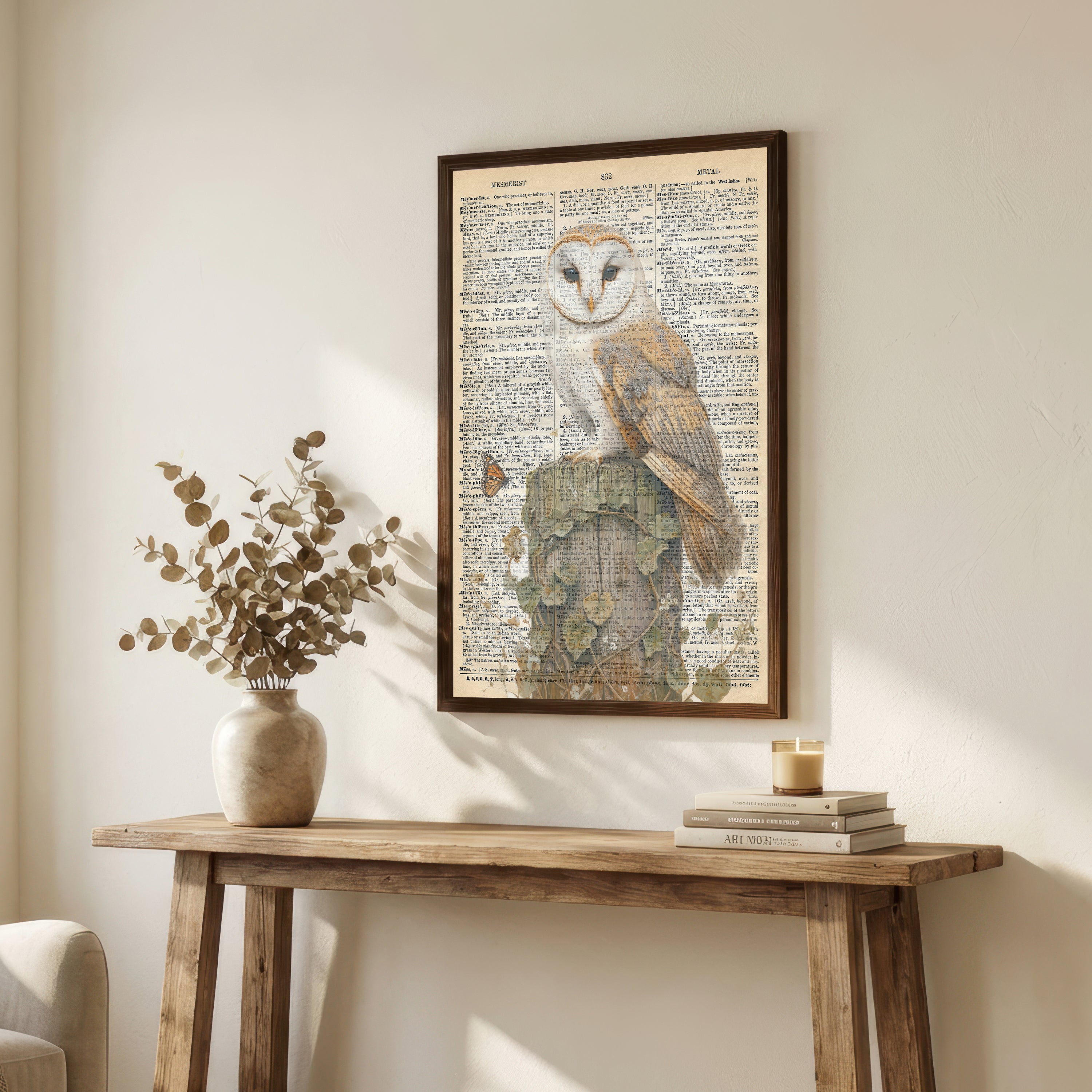 Vintage Dictionary Botanical Collage Art Print