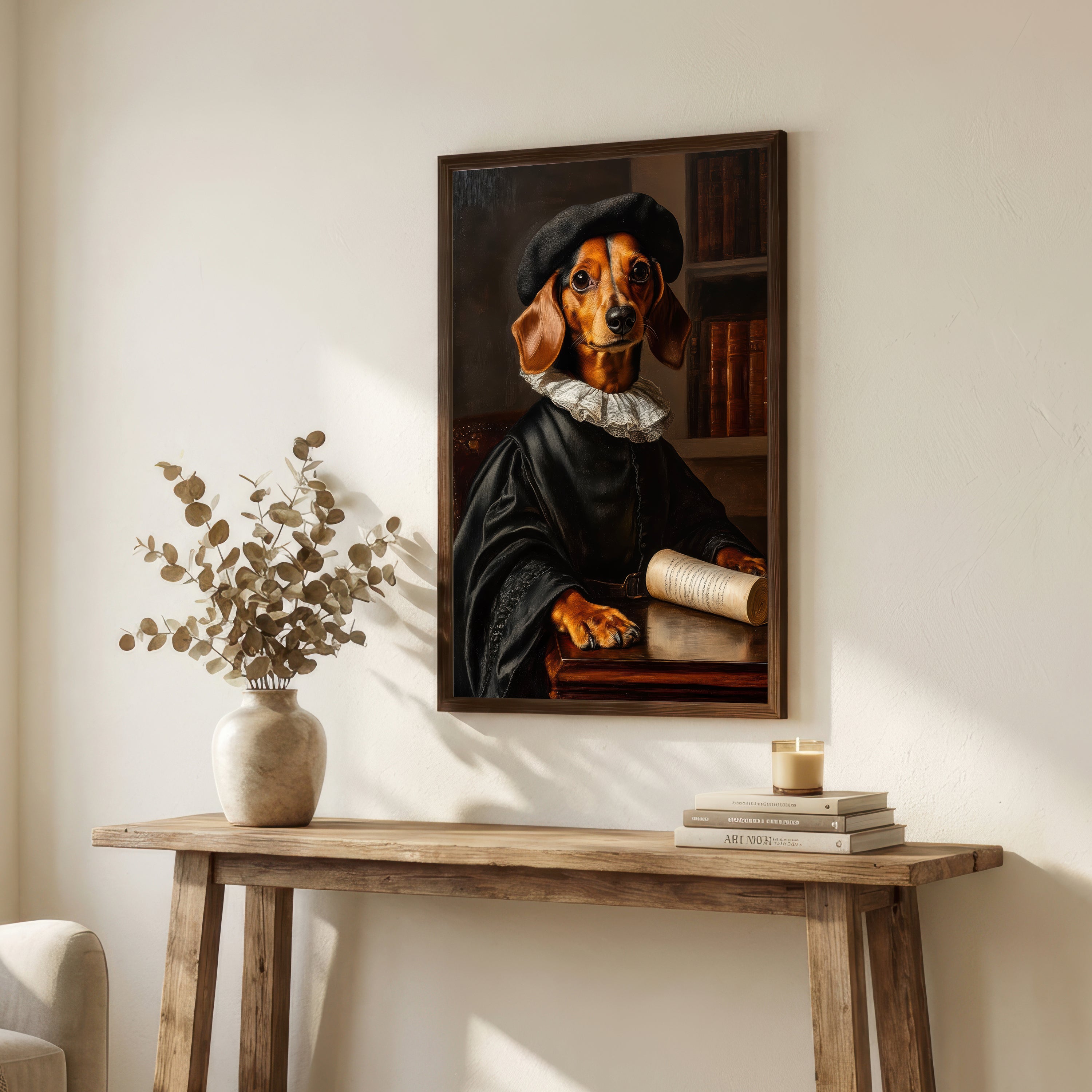 Dark Academia Dog Portrait Art Print