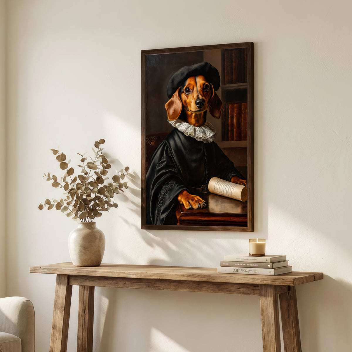 Dark Academia Dog Portrait Art Print