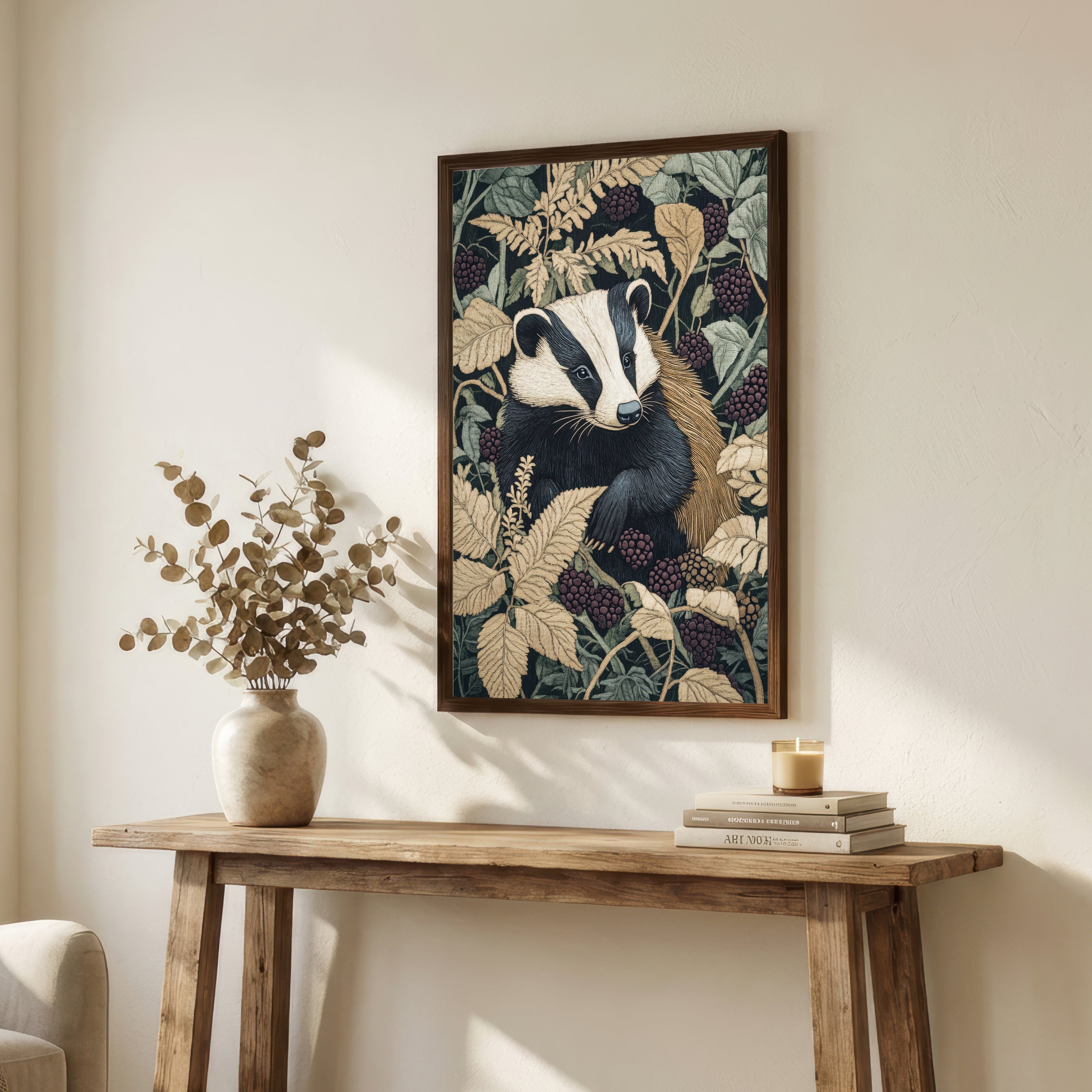 Badger Blackberry Botanical Art Print