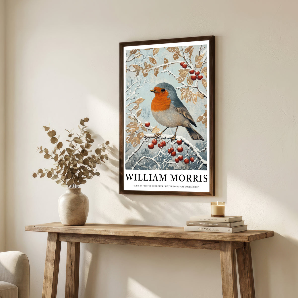 William Morris Inspired Robin Art Print