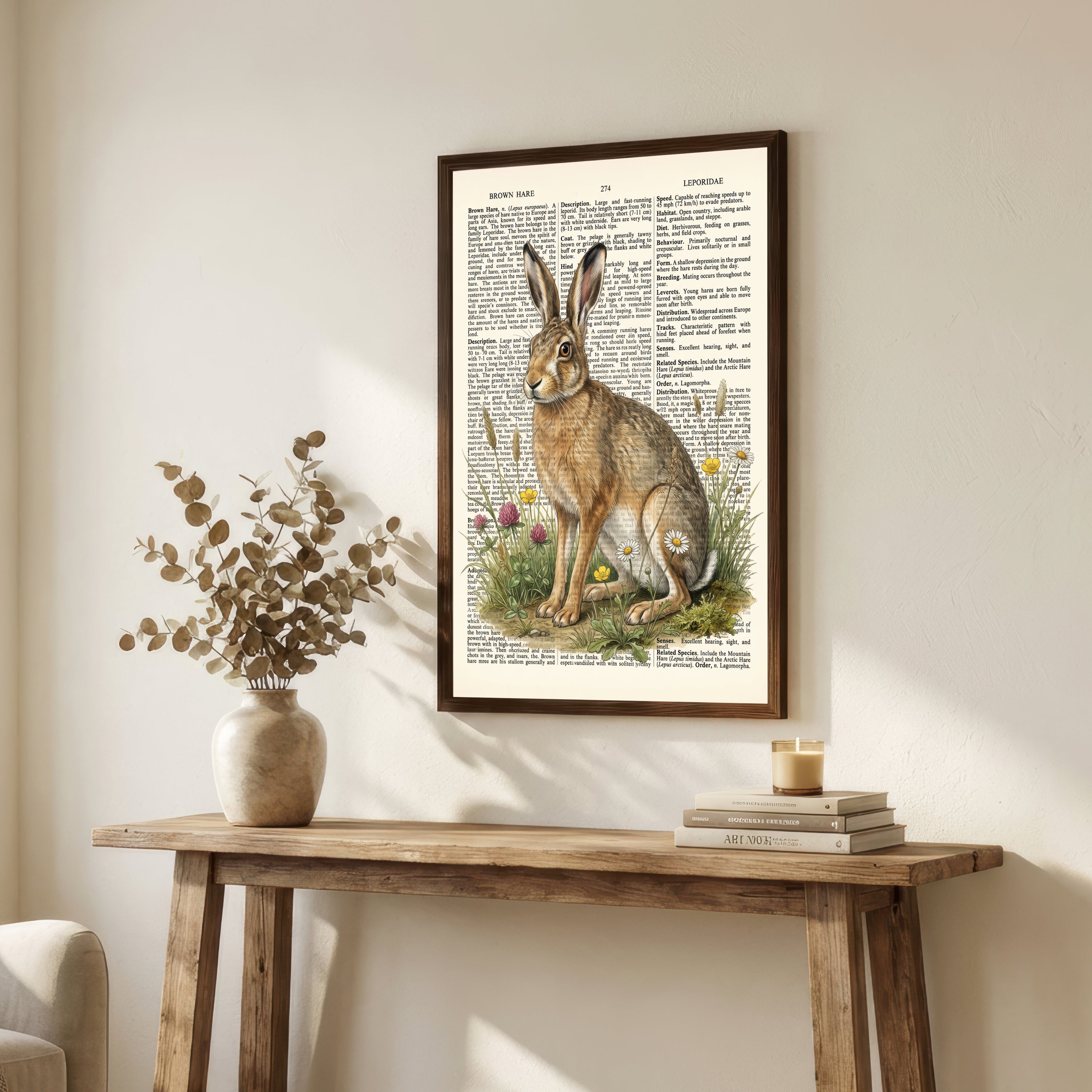 Brown Hare Botanical Art Print