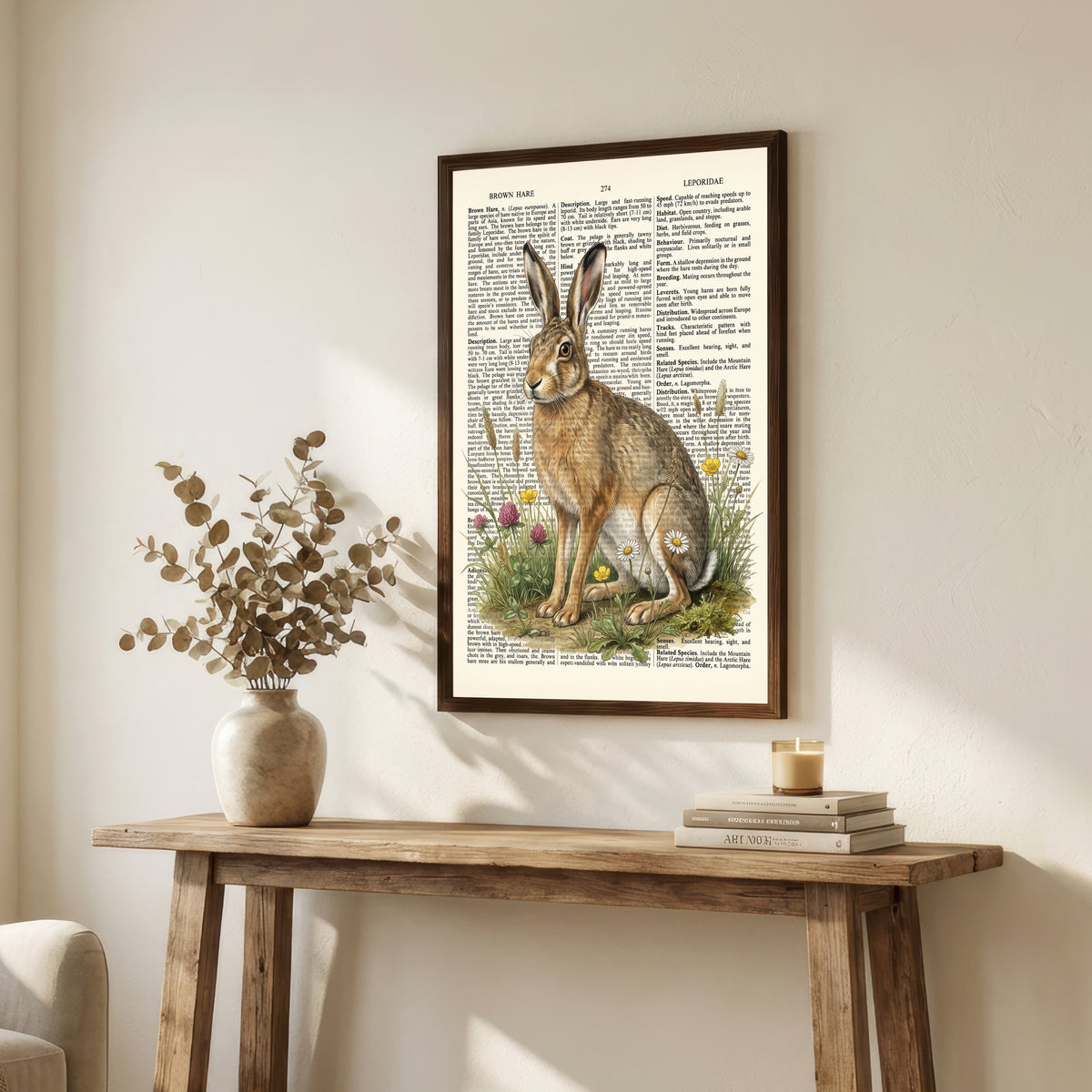 Brown Hare Botanical Art Print