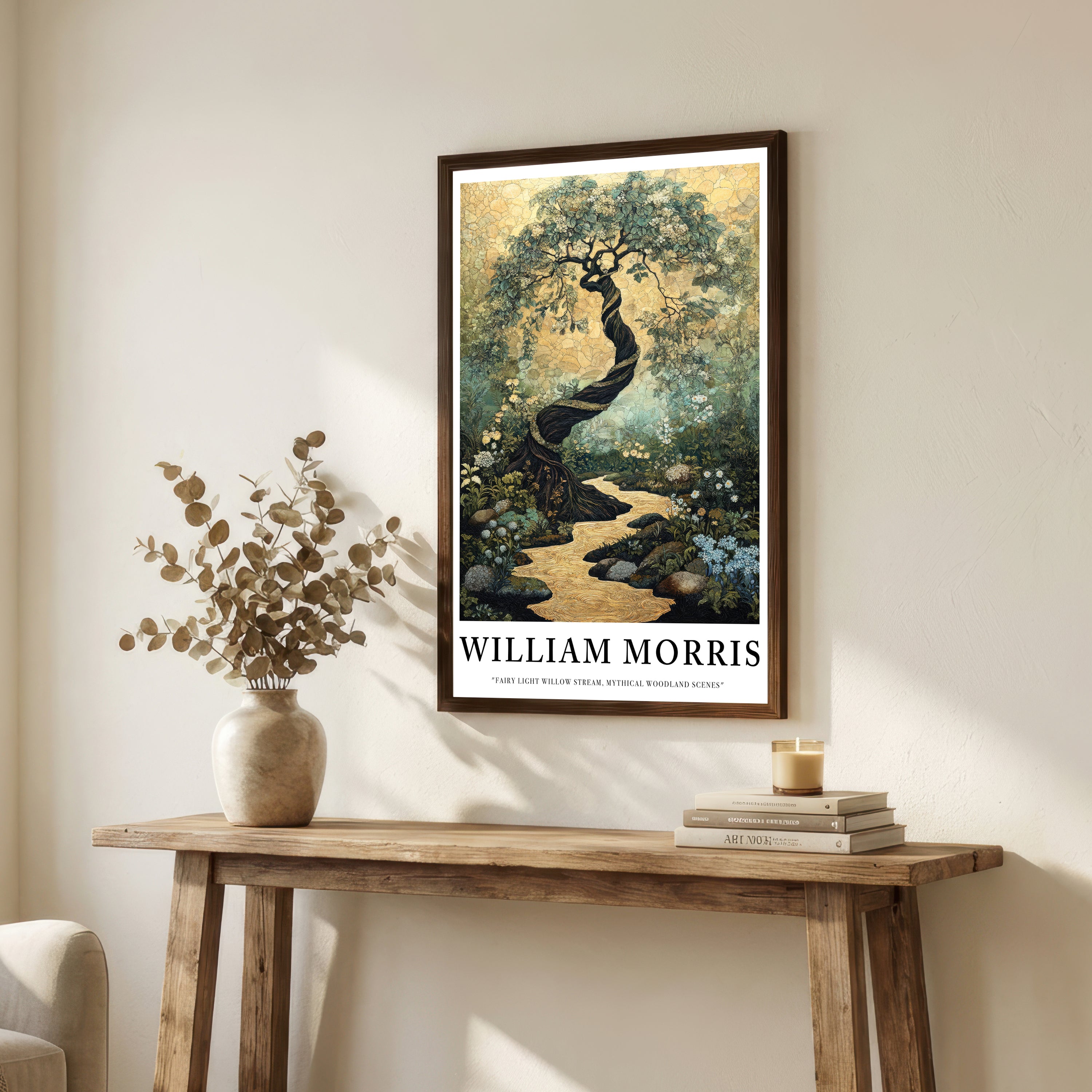 William Morris Inspired Willow Stream Art Print
