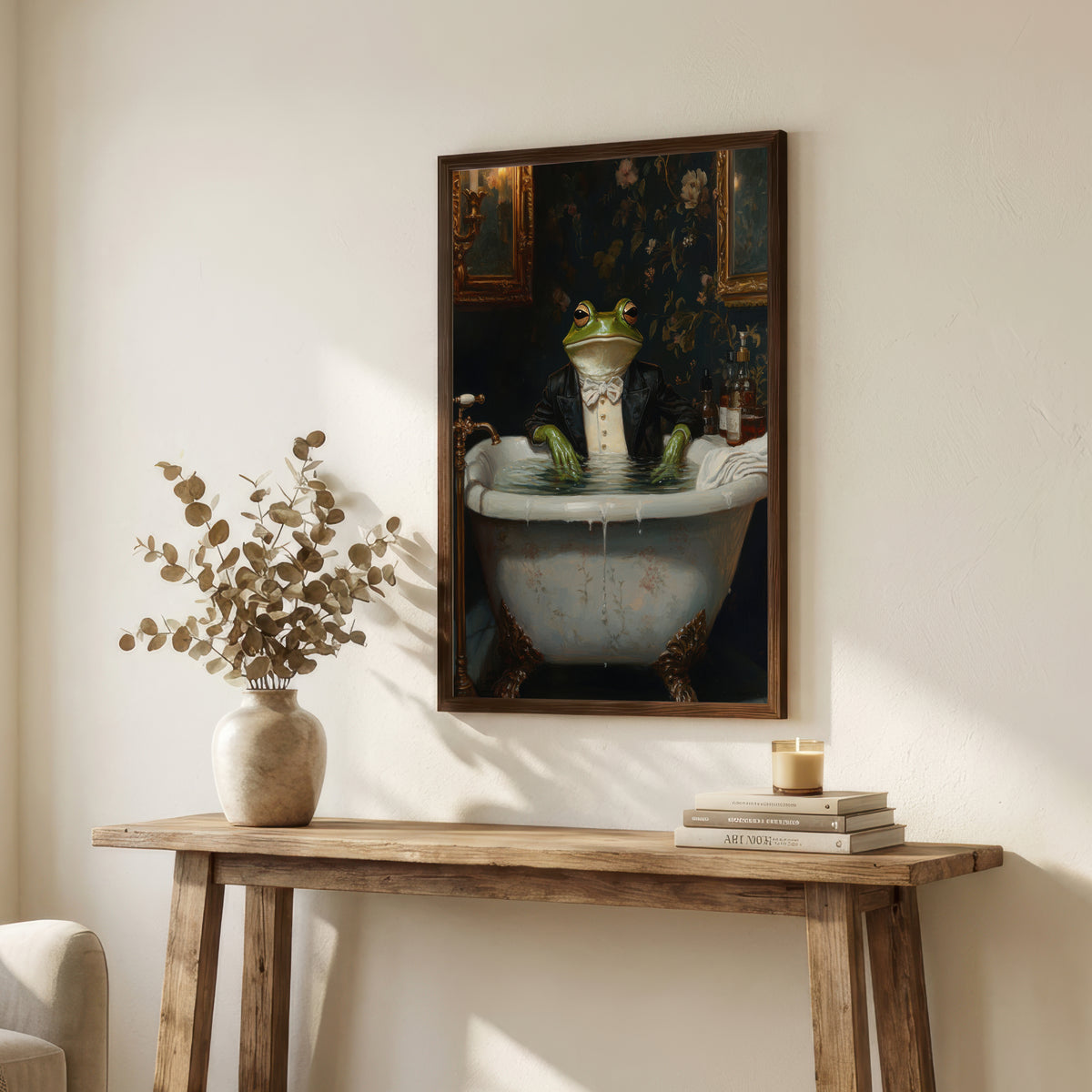 Dapper Frog Bath Art Print