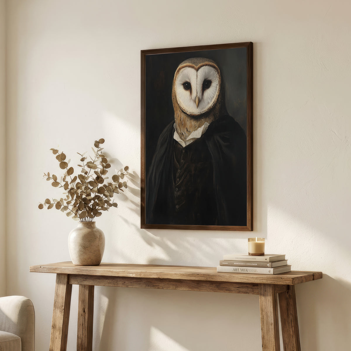 Barn Owl Gothic Portrait Art Print