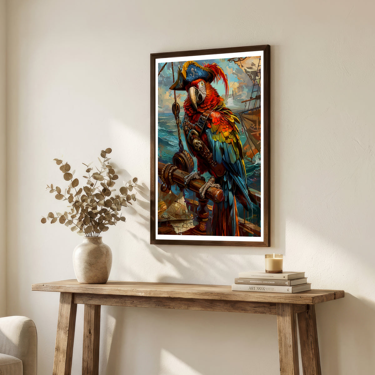 Pirate Parrot Macaw Art Print