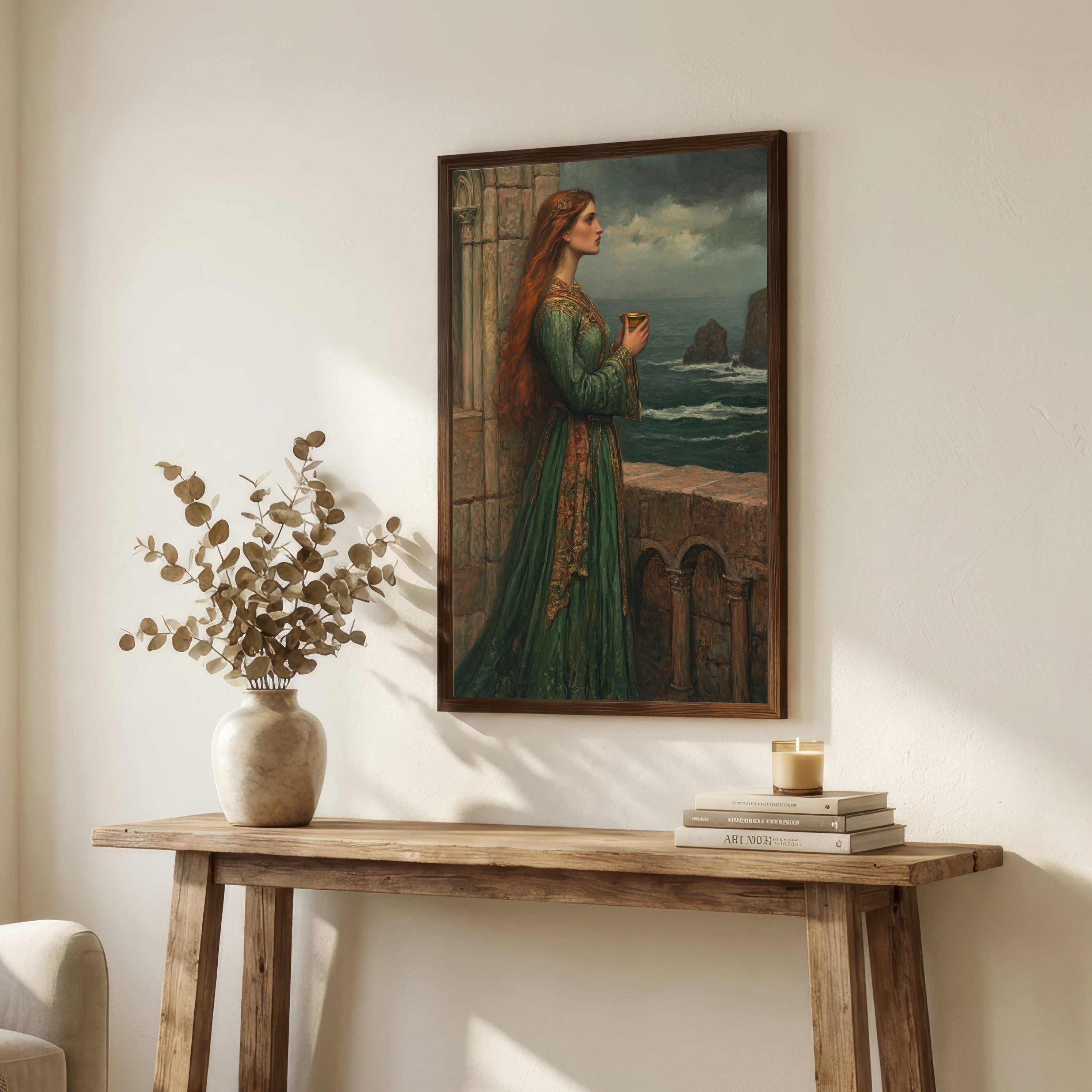Medieval Woman by the Sea Art Print