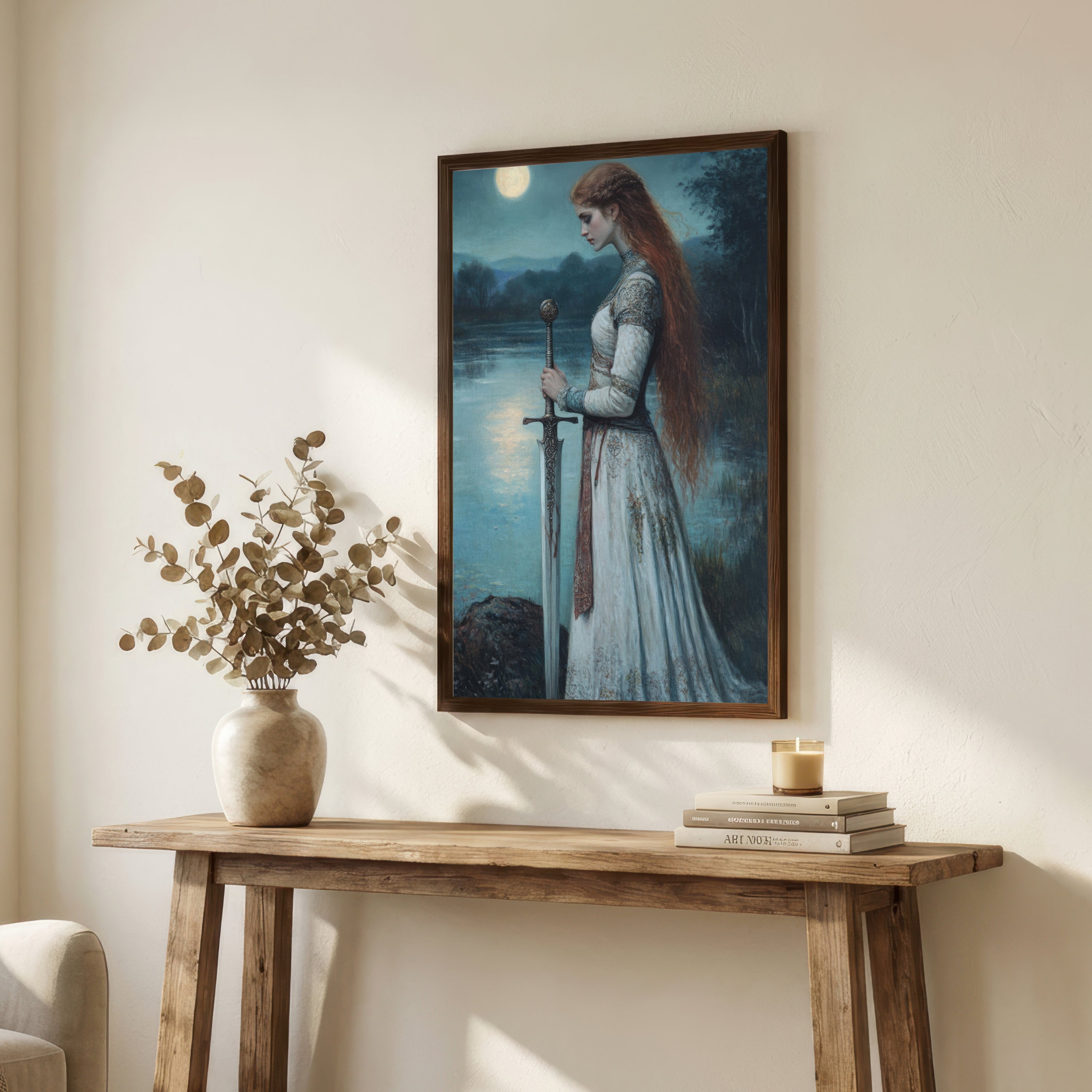Moonlit Medieval Warrior Art Print
