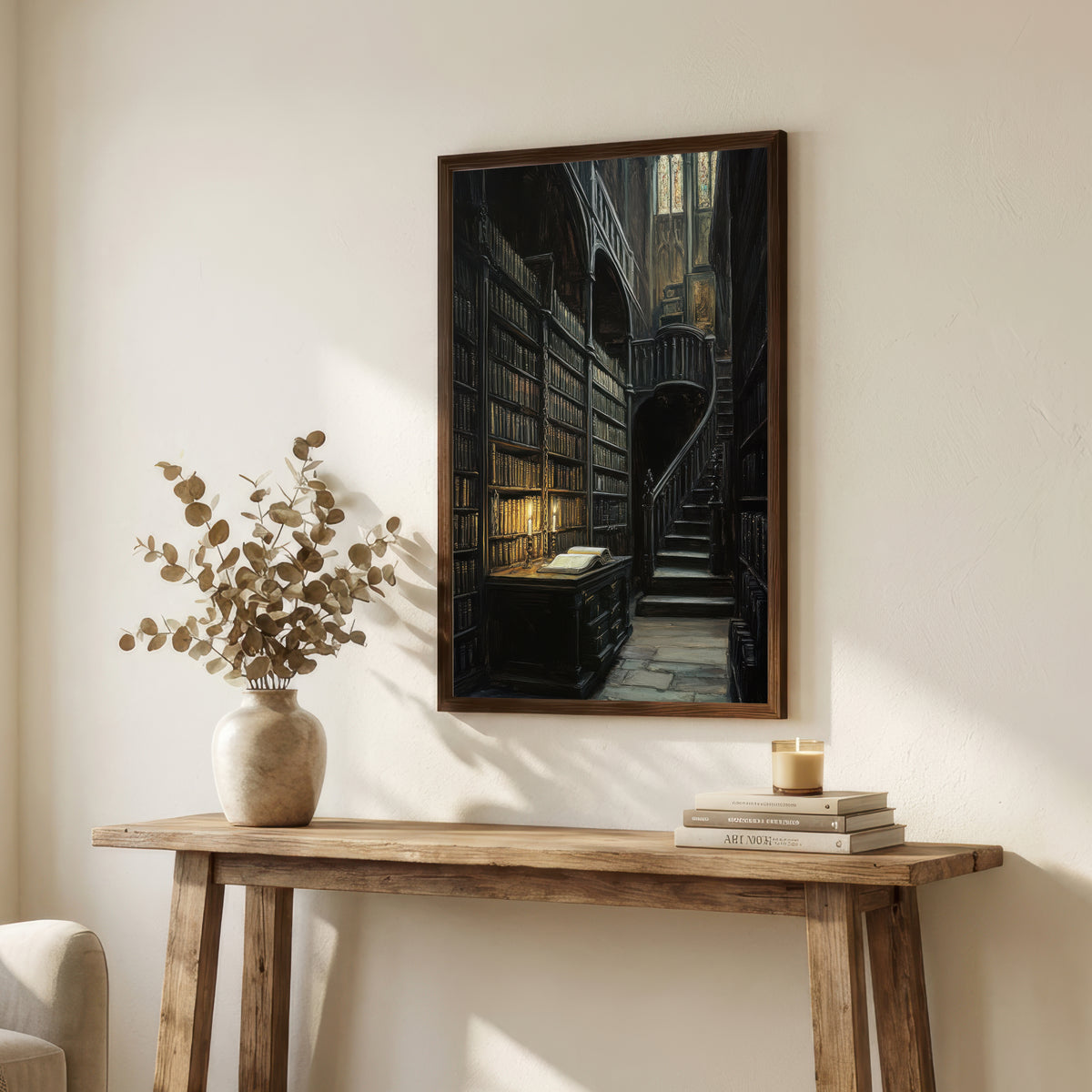 Gothic Library Dark Academia Art Print