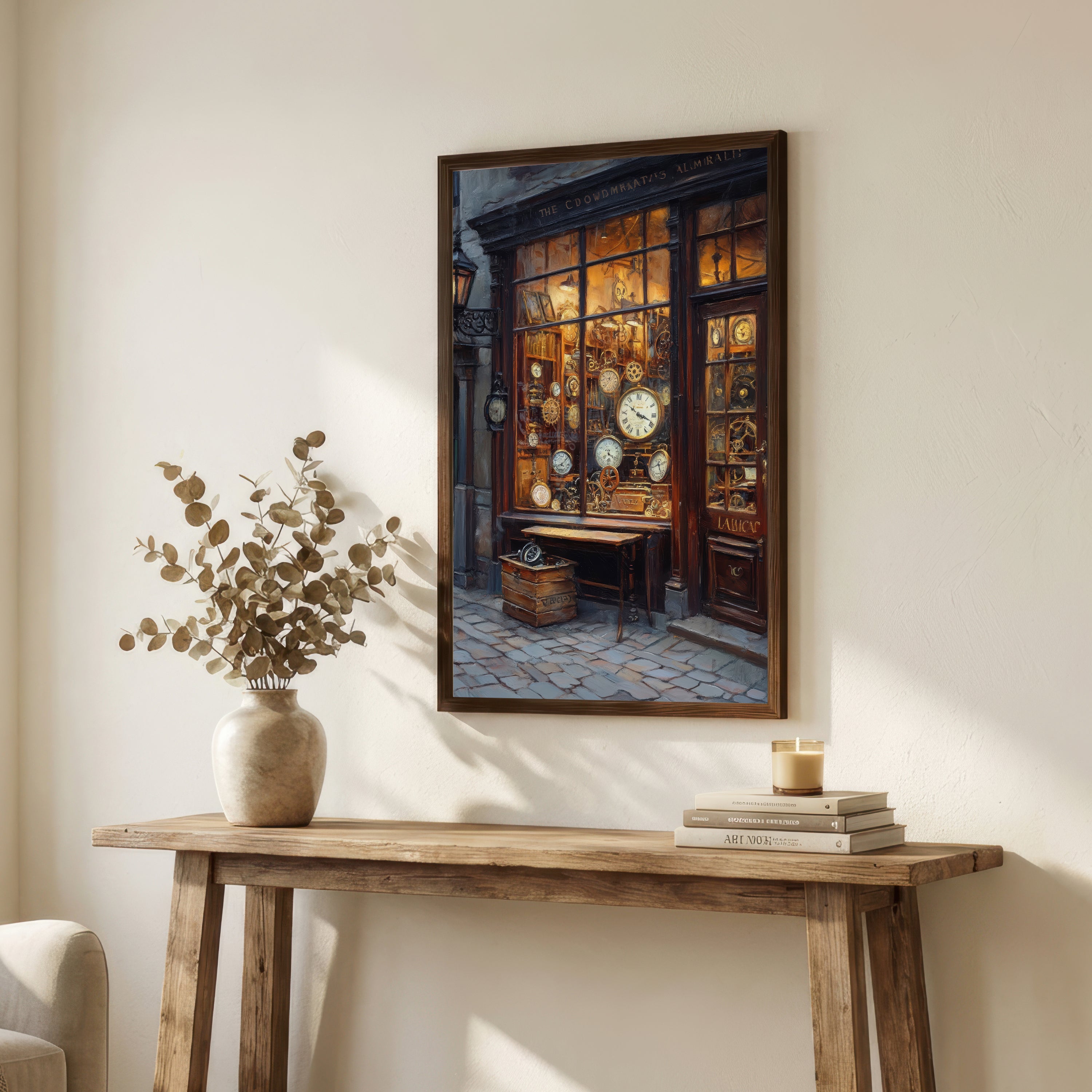 Vintage Clockmaker Shop Art Print