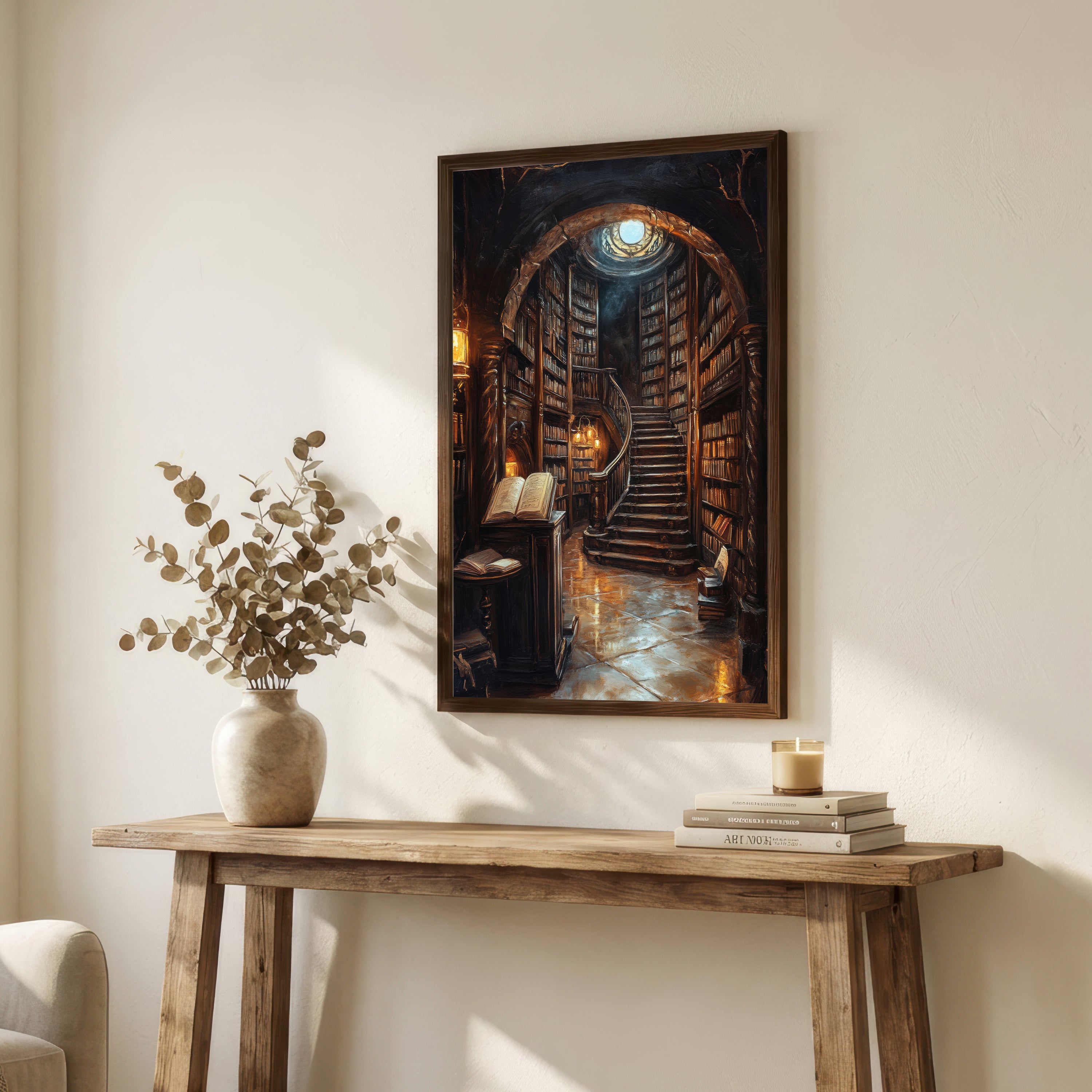 Dark Academia Library Art Print