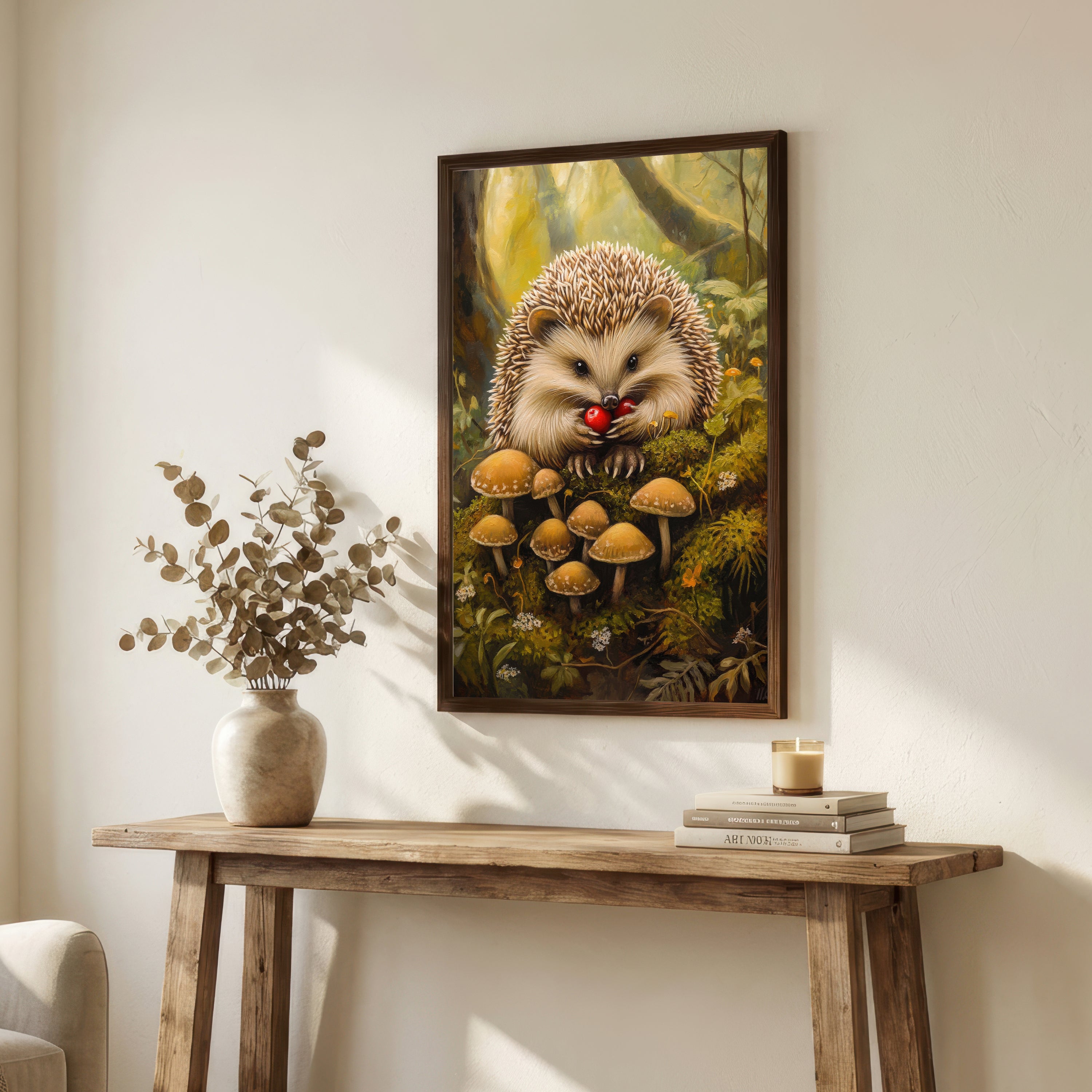Hedgehog Woodland Art Print