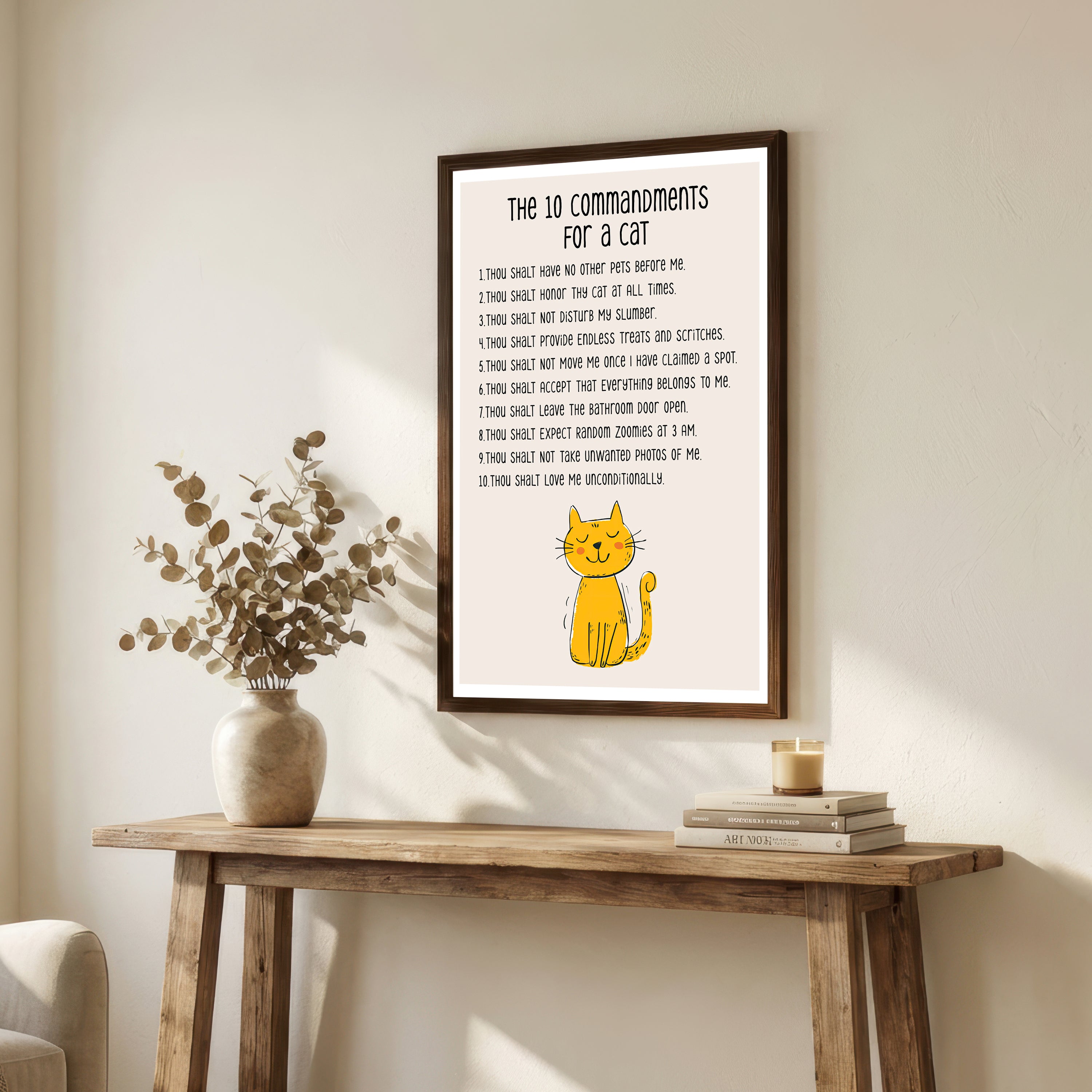 Cat Commandments Typography Art Print