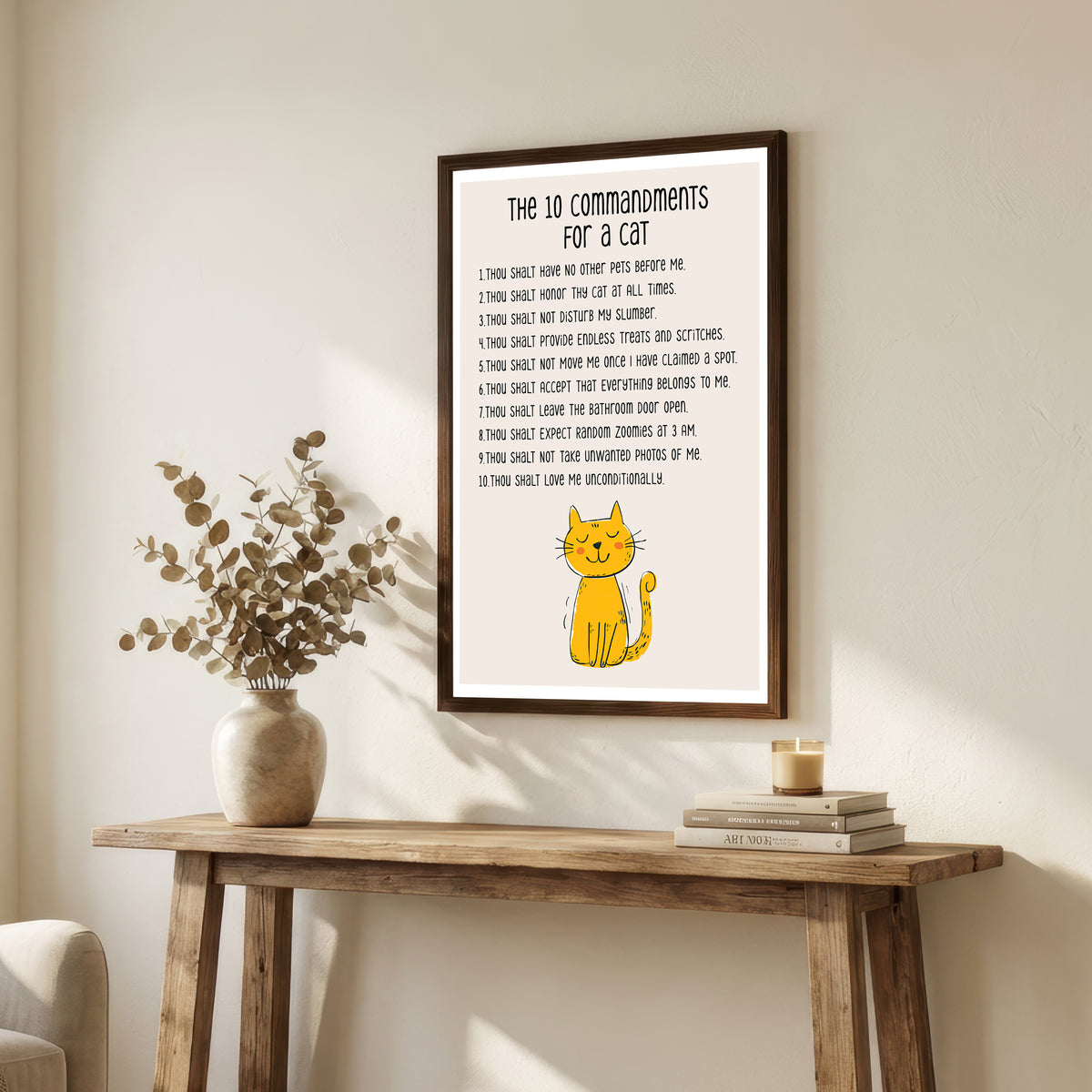 Cat Commandments Typography Art Print