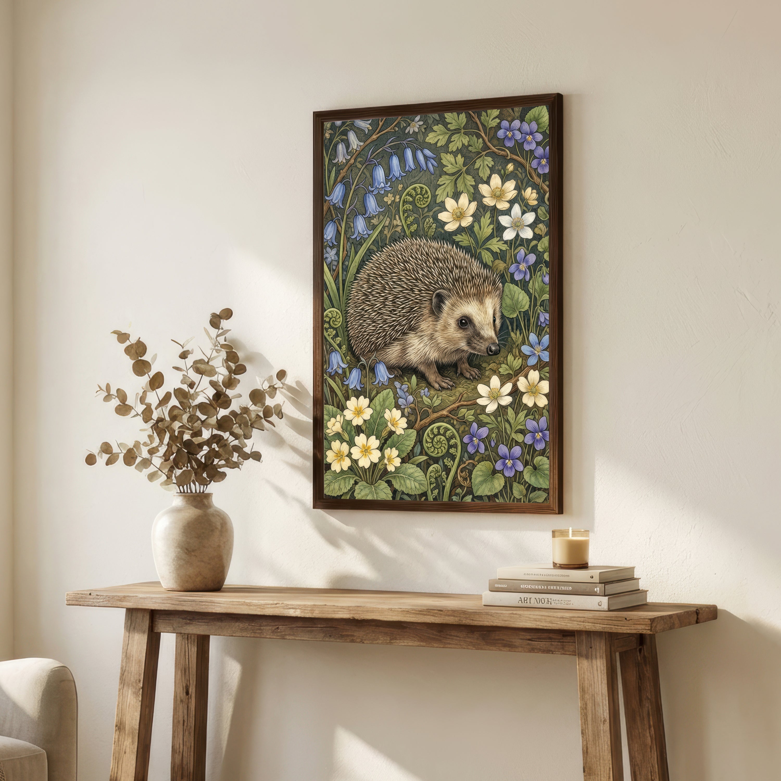 Hedgehog Botanical Art Print