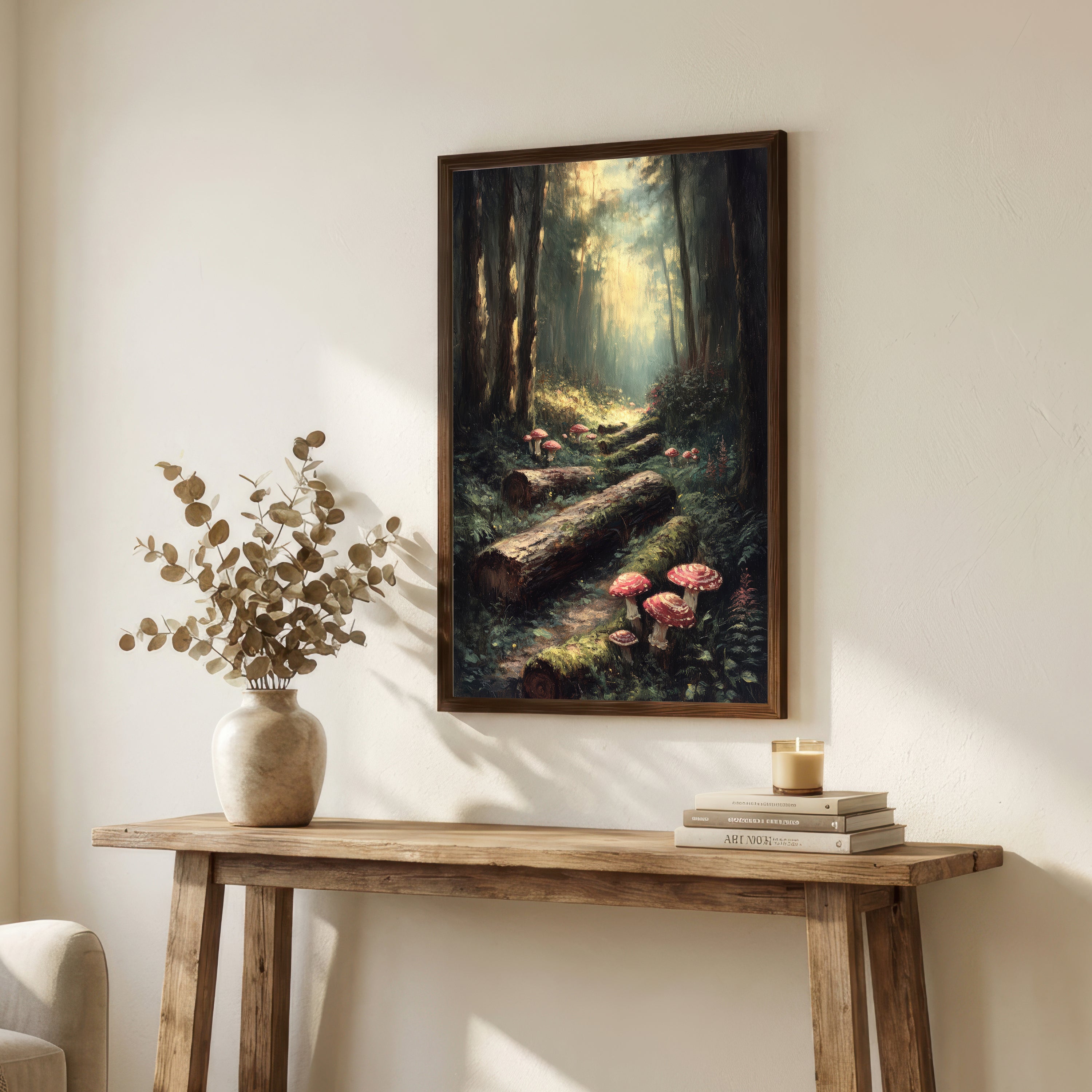 Mushroom Forest Woodland Art Print