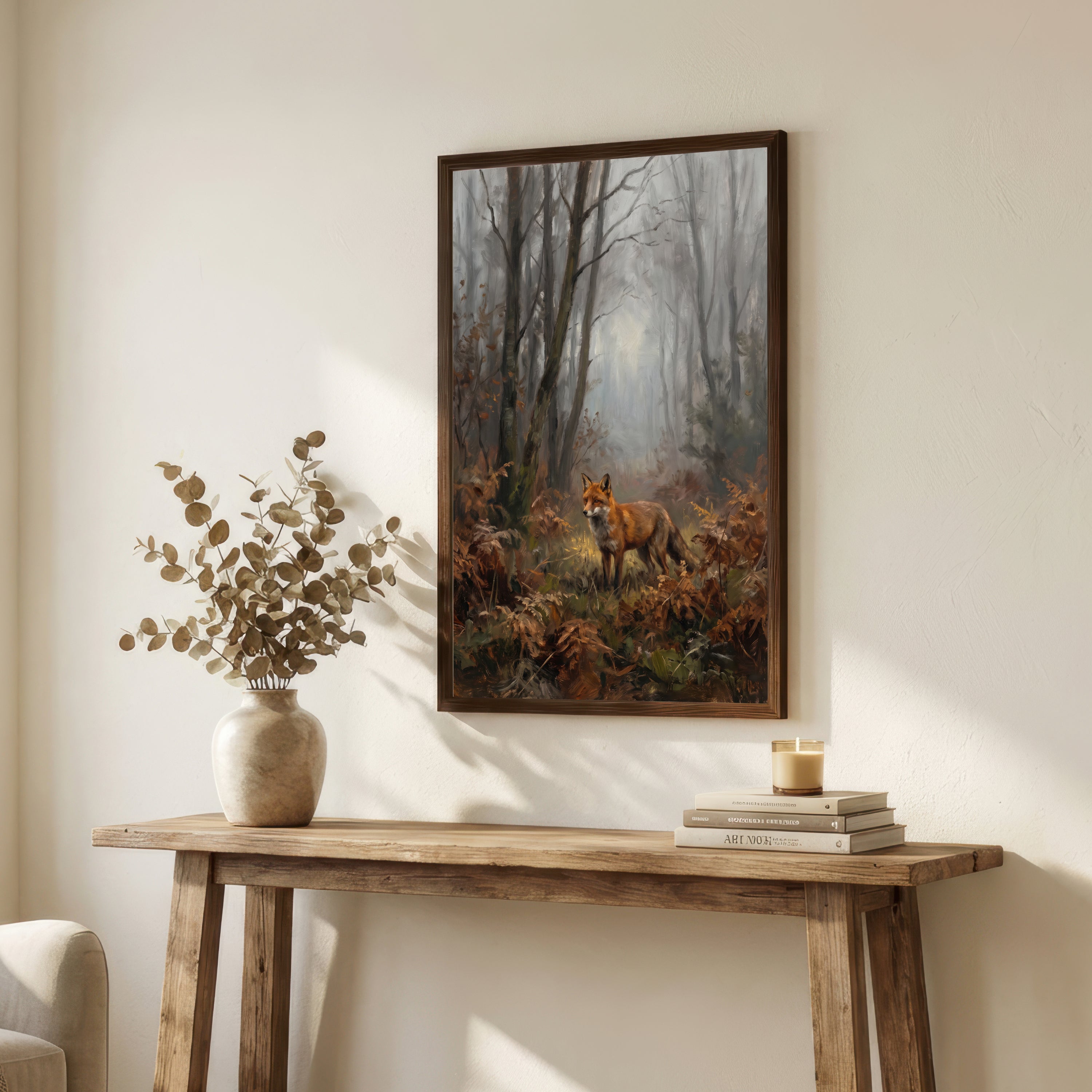 Misty Woodland Fox Art Print