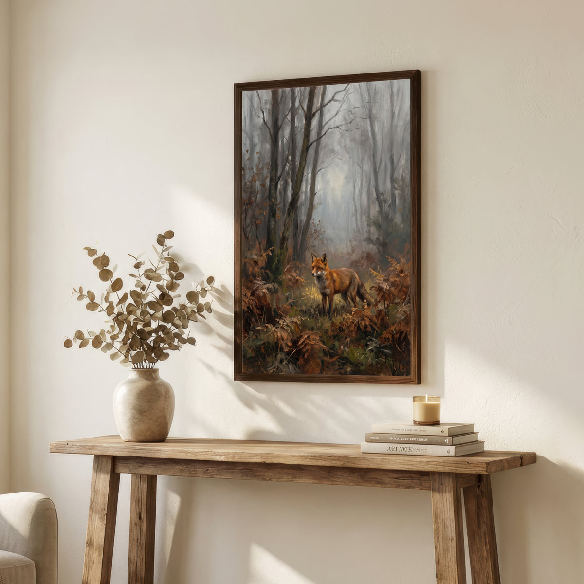 Misty Woodland Fox Art Print
