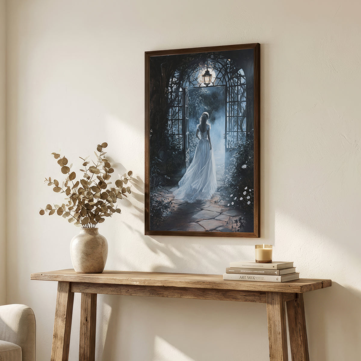 Moonlit Garden Figure Art Print