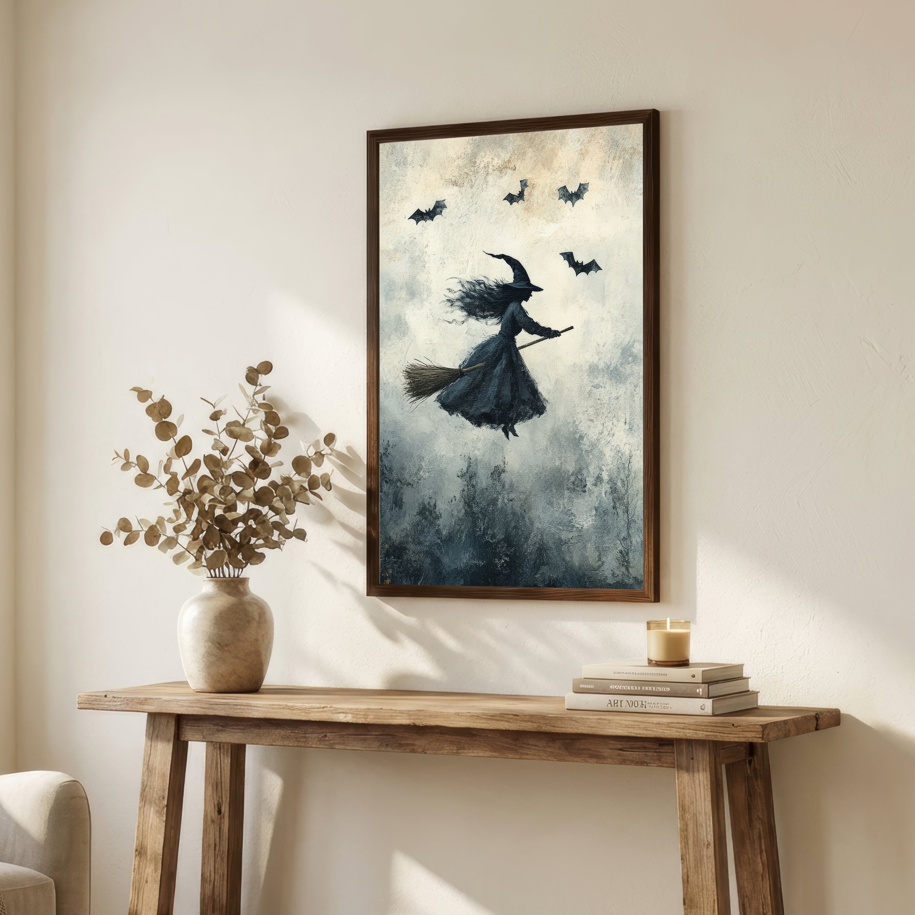 Flying Witch Vintage Art Print