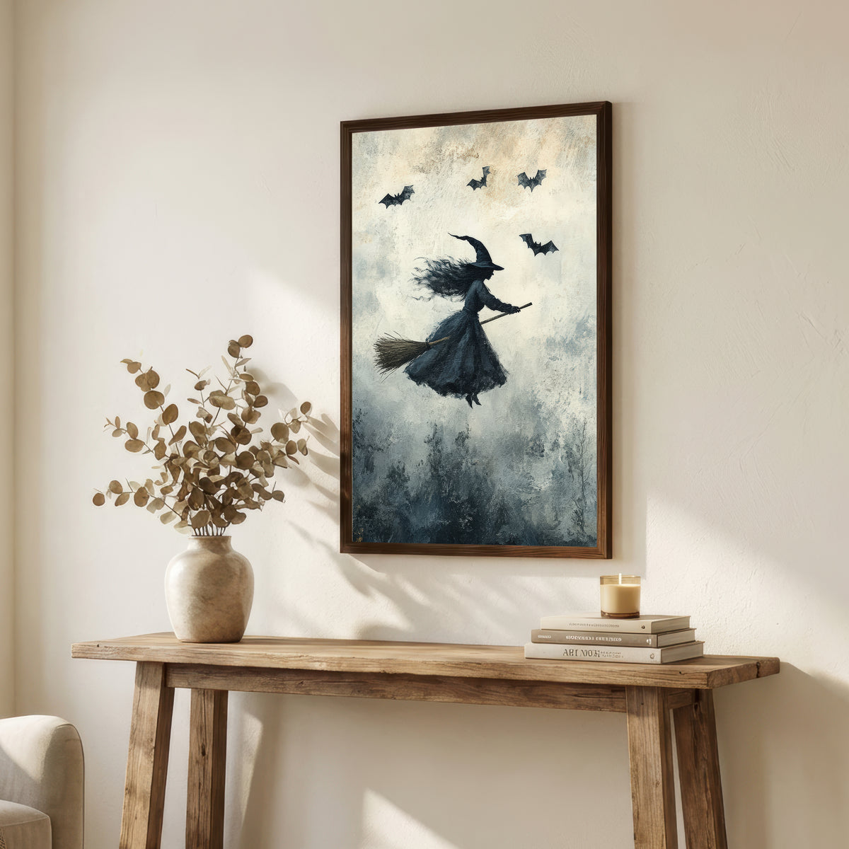 Flying Witch Vintage Art Print