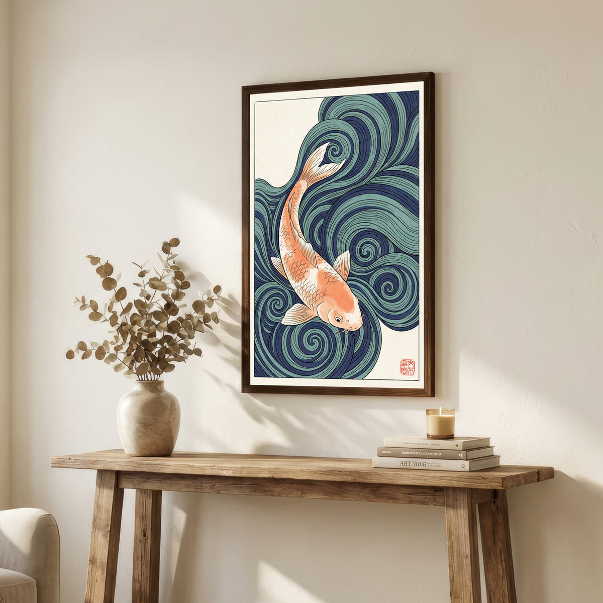 Japanese Koi Wave Art Print