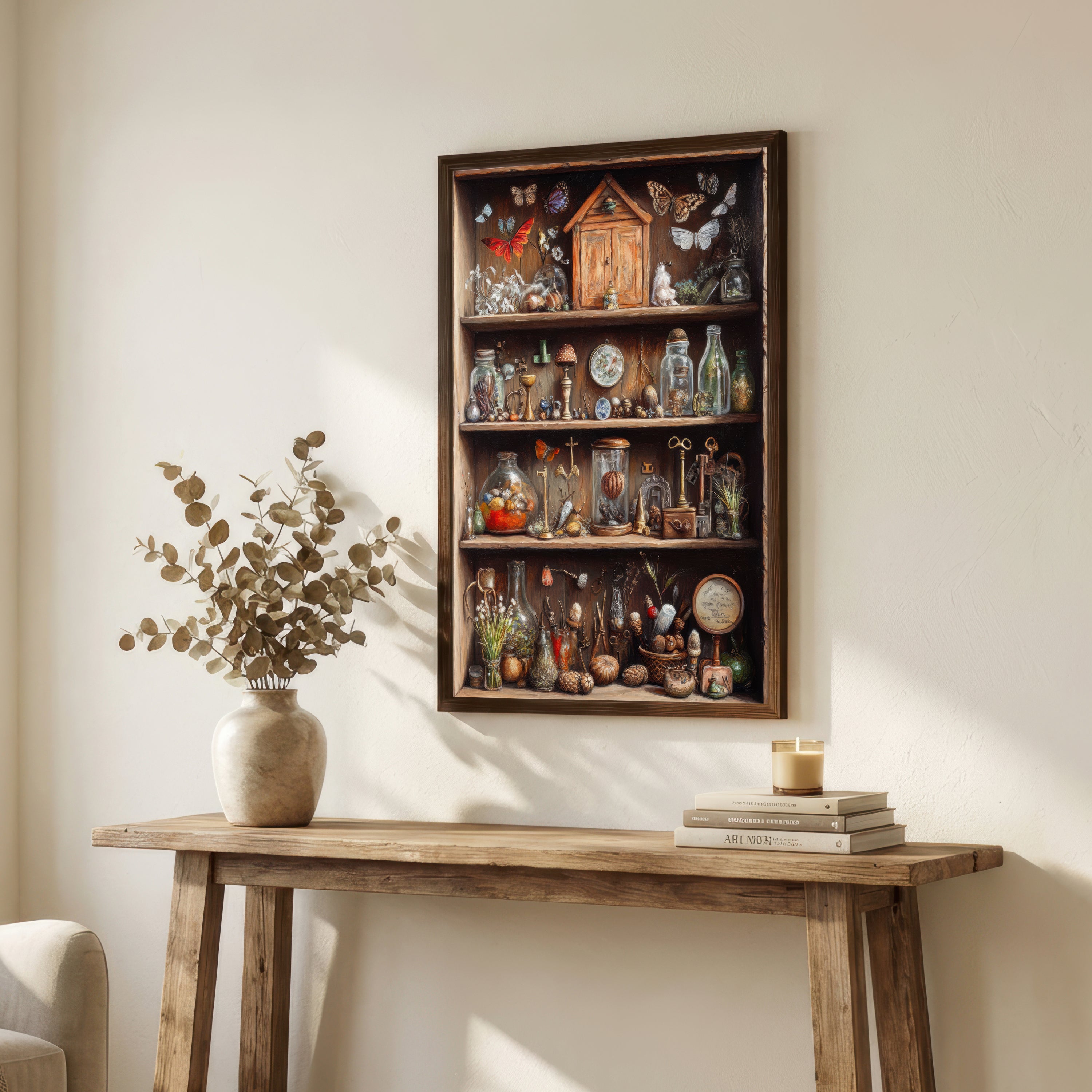 Dark Academia Curiosity Cabinet Art Print