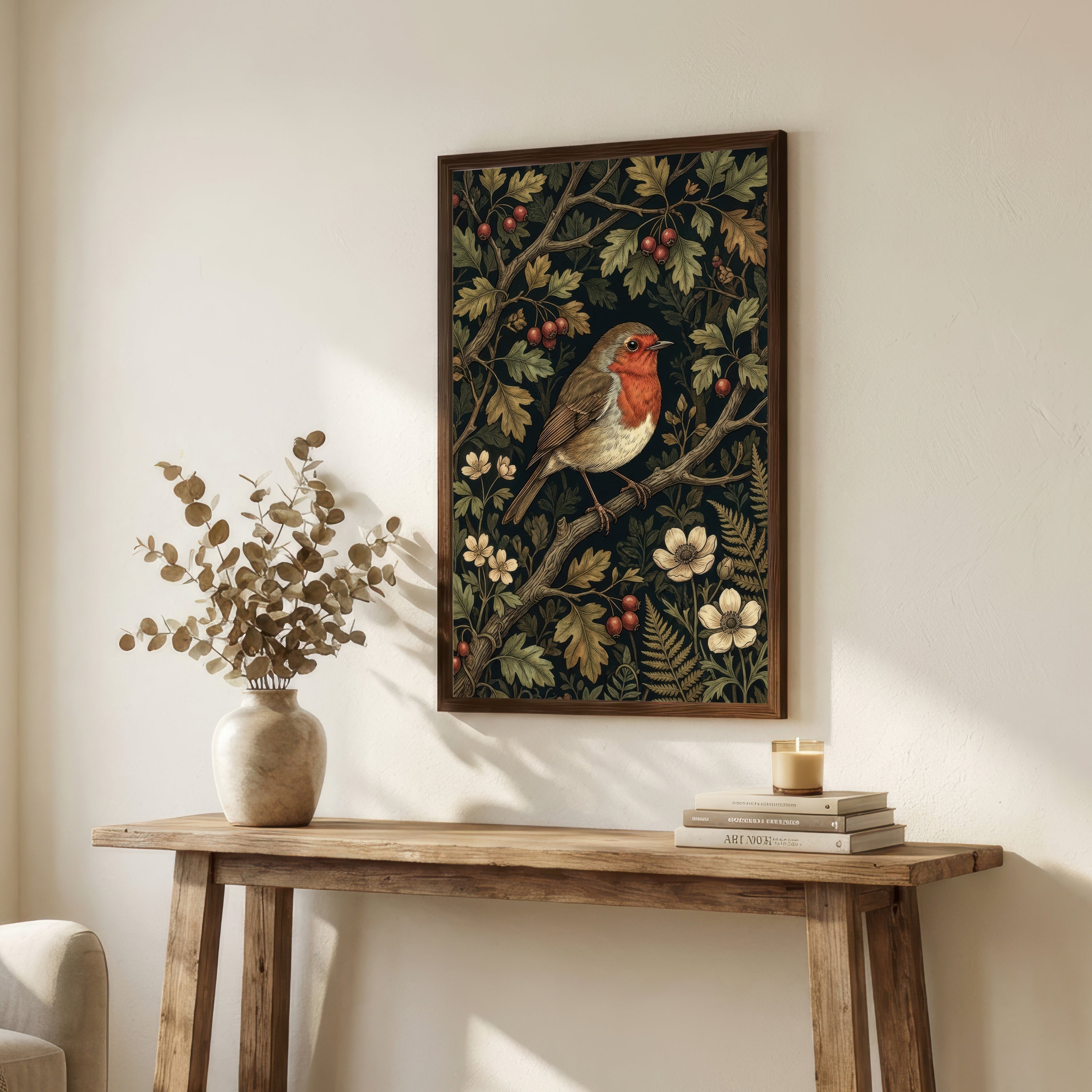 Robin Botanical Art Print