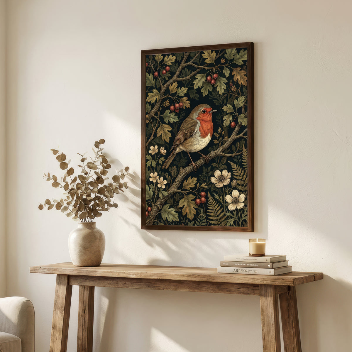 Robin Botanical Art Print