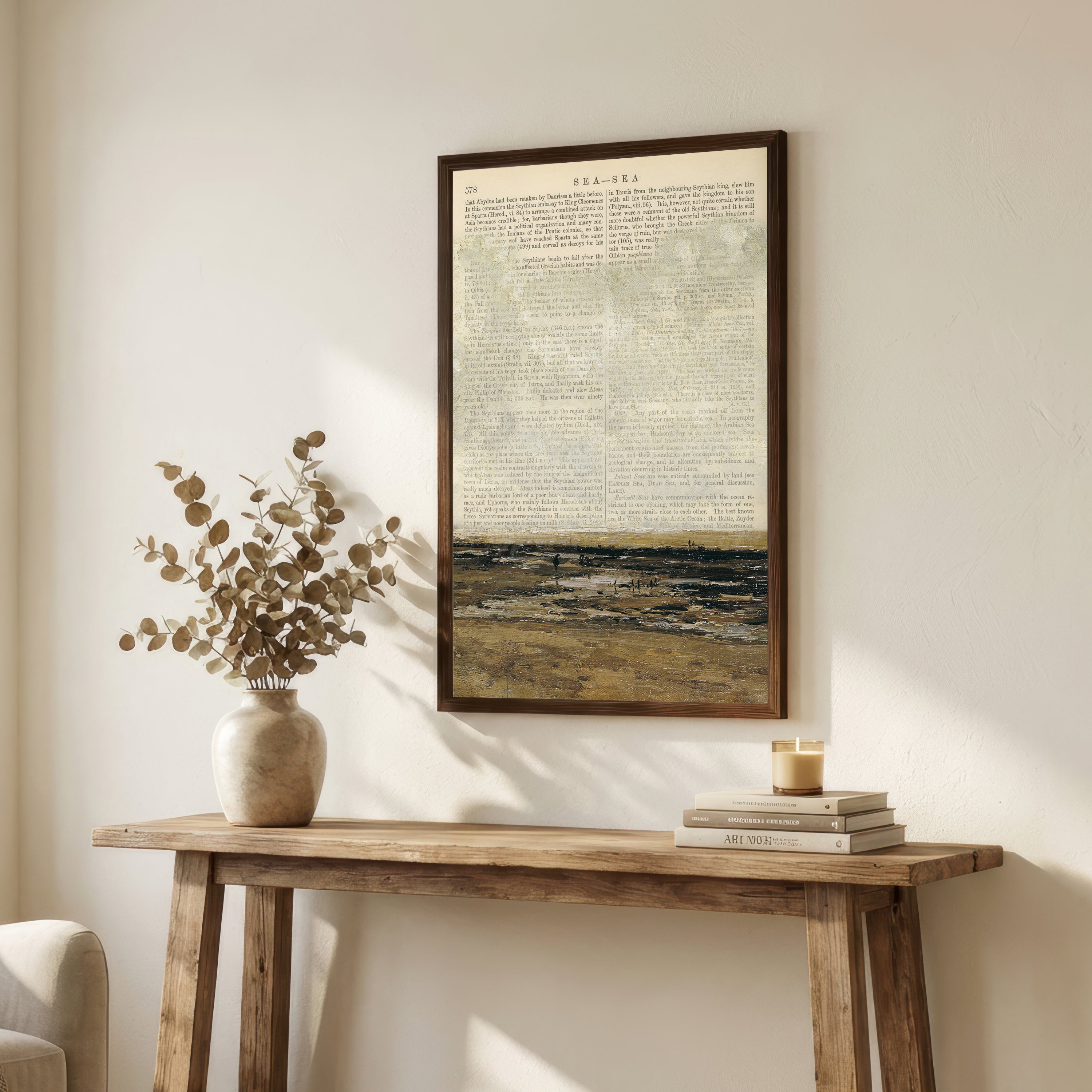 Vintage Sea Text Collage Art Print