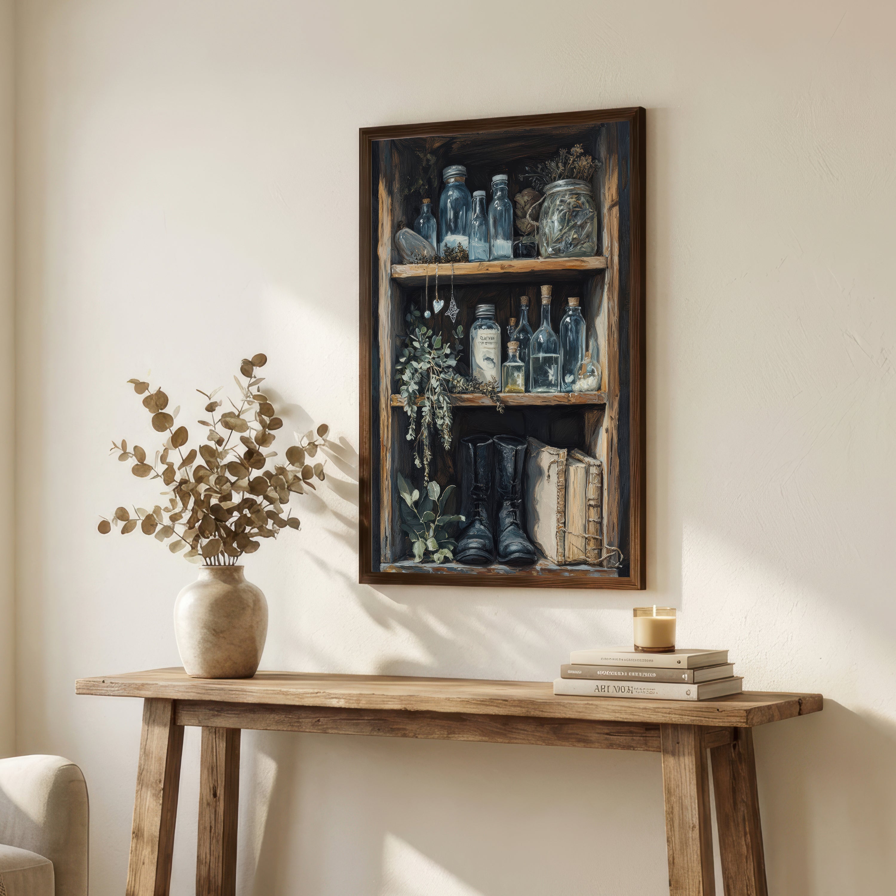Dark Academia Apothecary Shelf Art Print