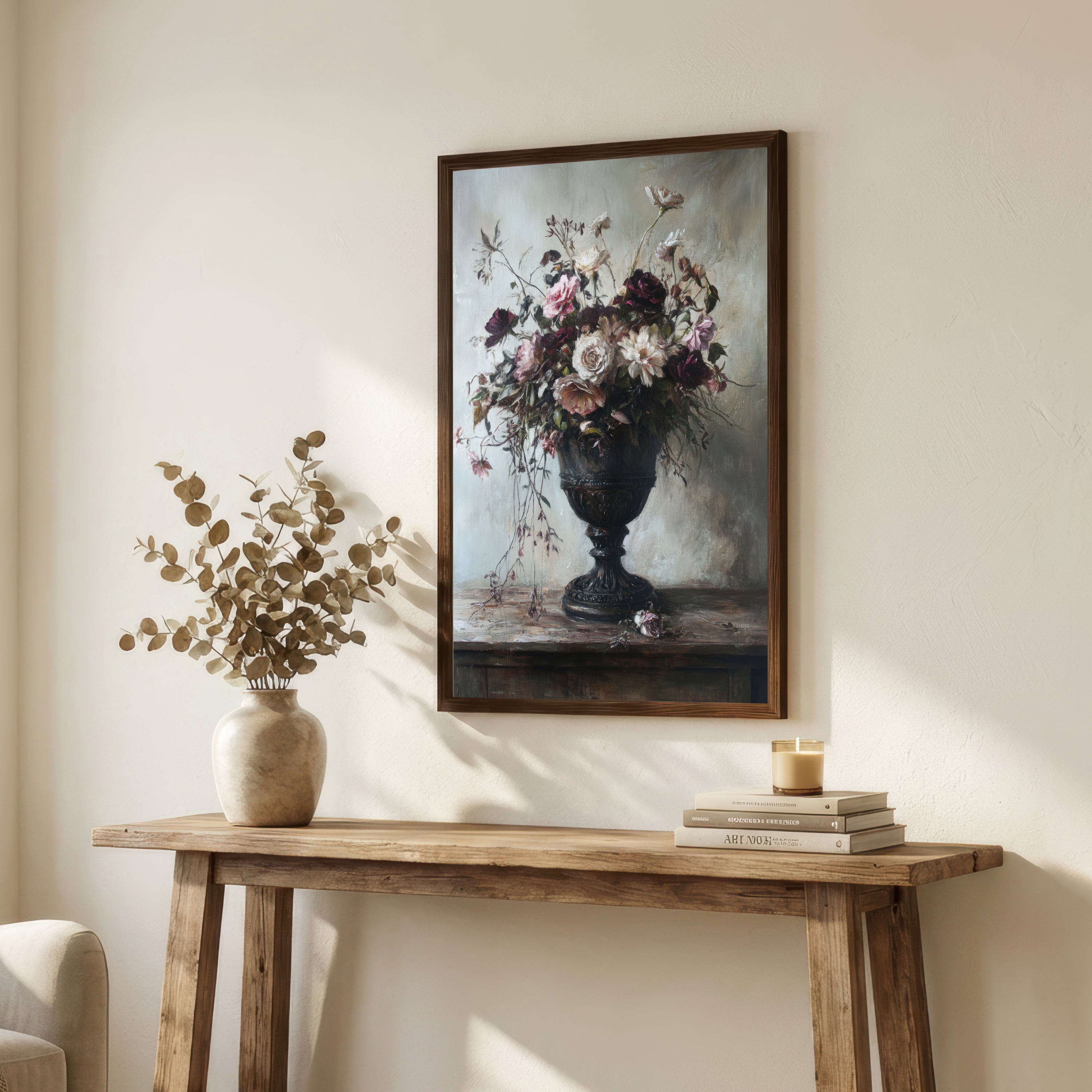 Moody Rose Bouquet Art Print