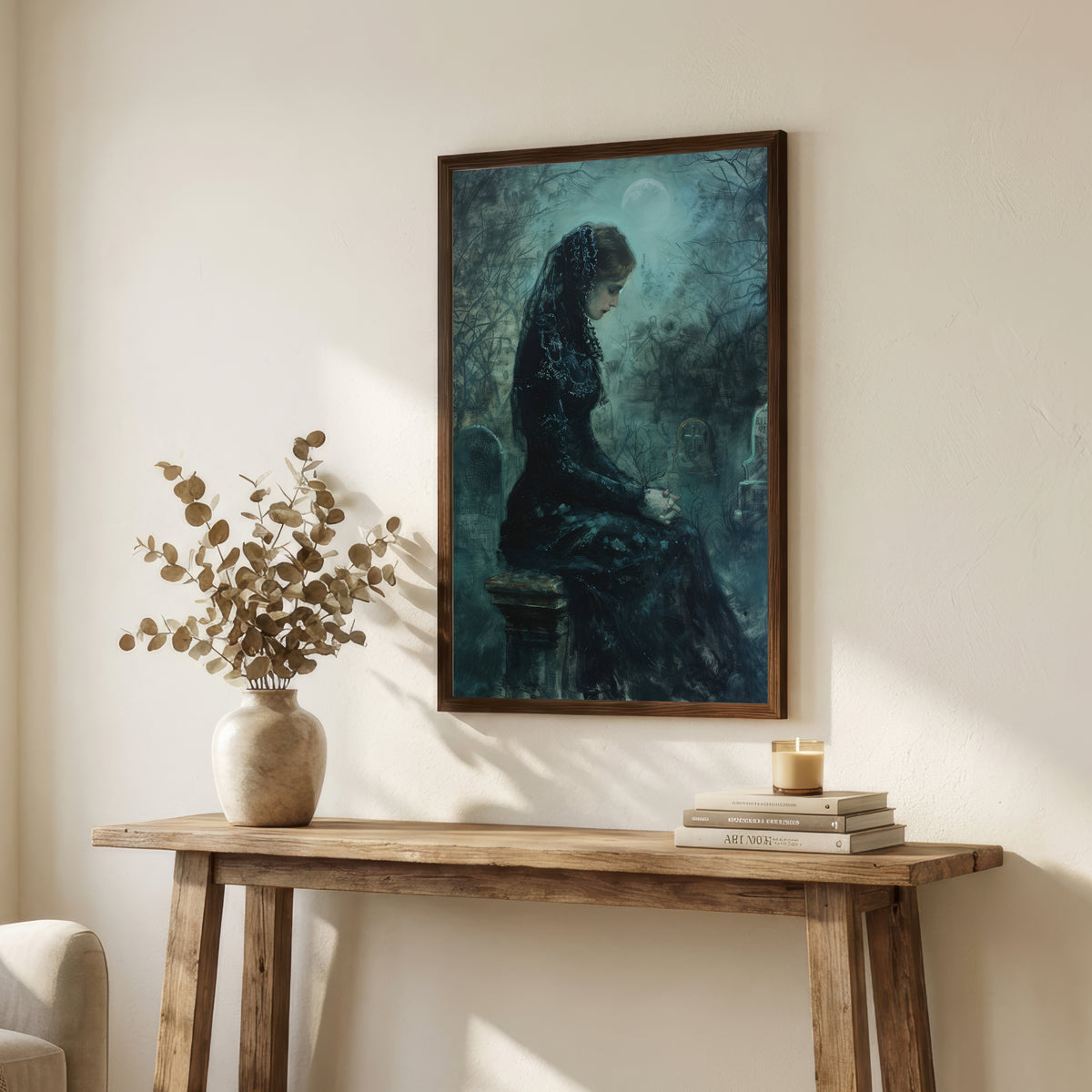 Gothic Mourning Woman Art Print