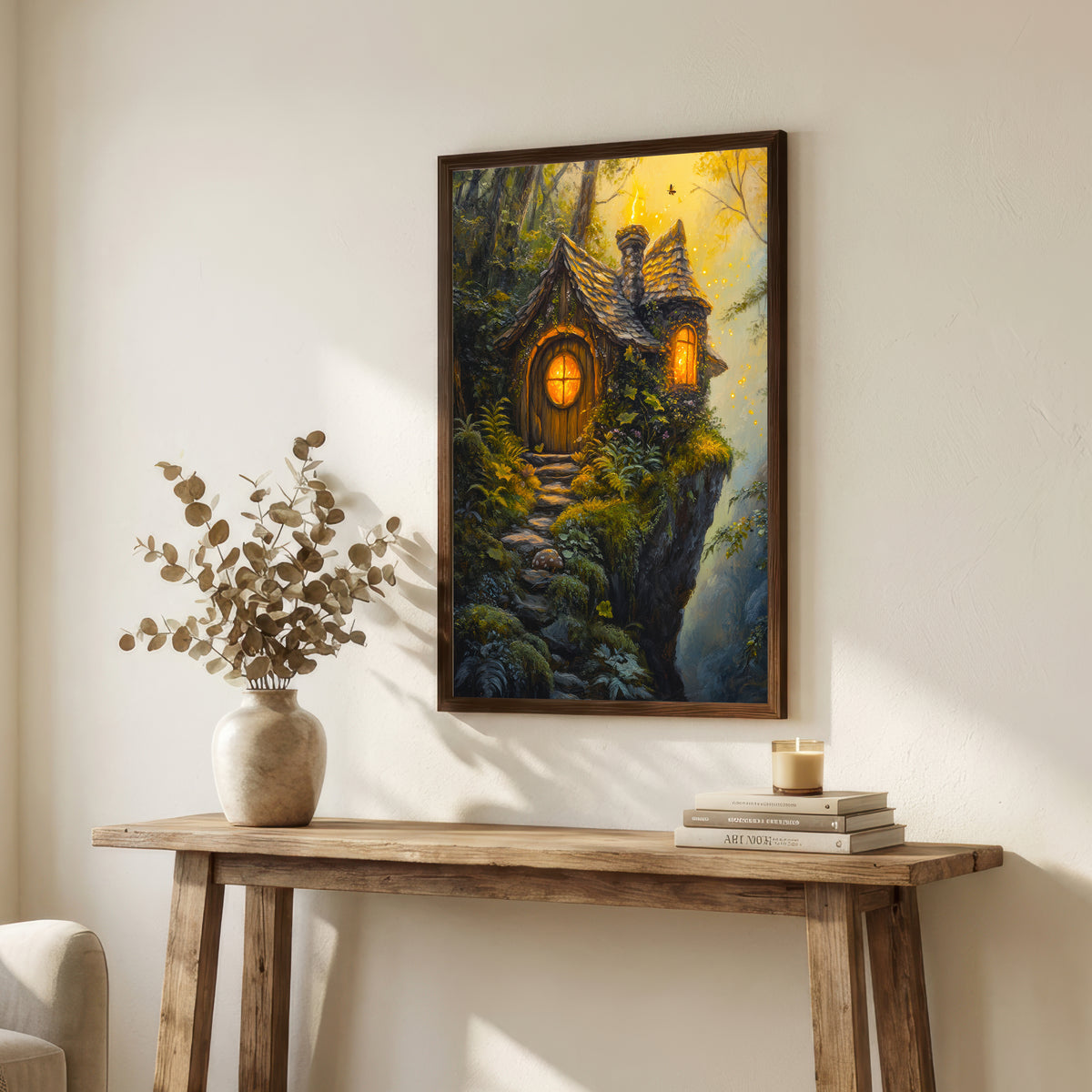 Enchanted Forest Cottage Art Print
