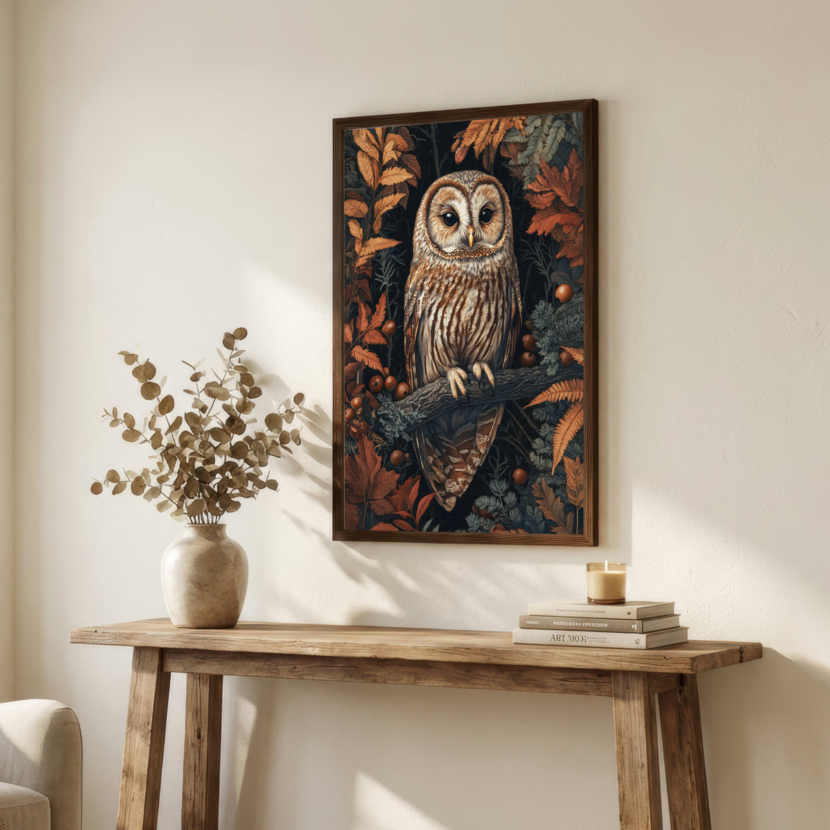 Barn Owl Autumn Forest Art Print