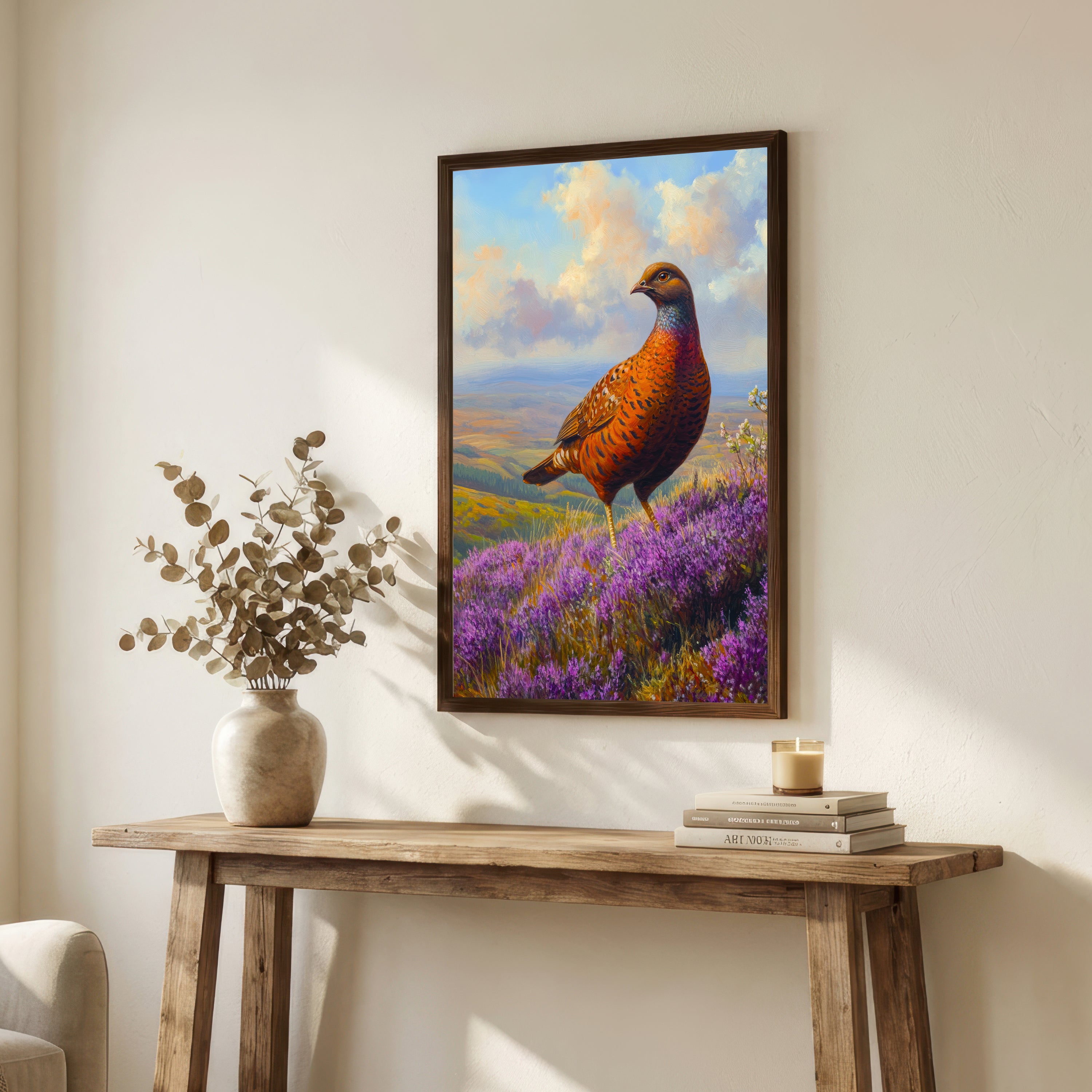 Pheasant Heather Landscape Art Print