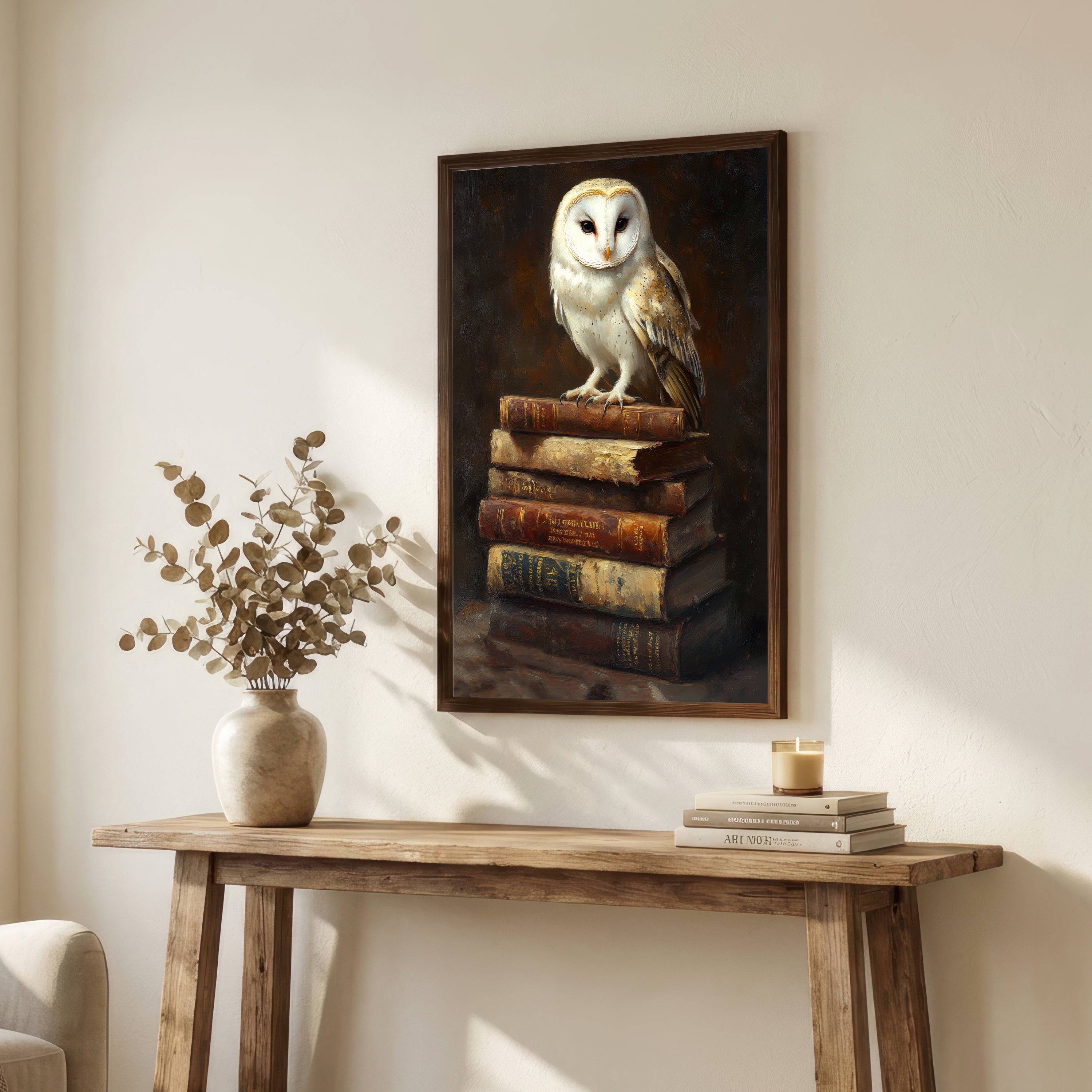 Barn Owl Dark Academia Art Print