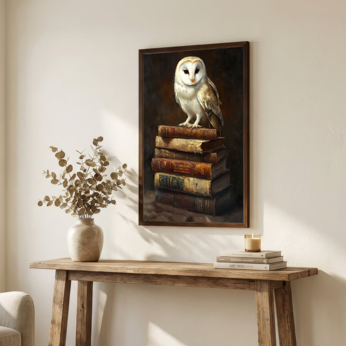 Barn Owl Dark Academia Art Print