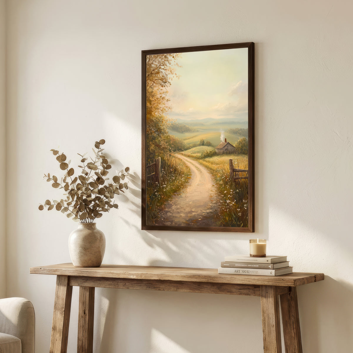 Rustic Cottage Landscape Art Print