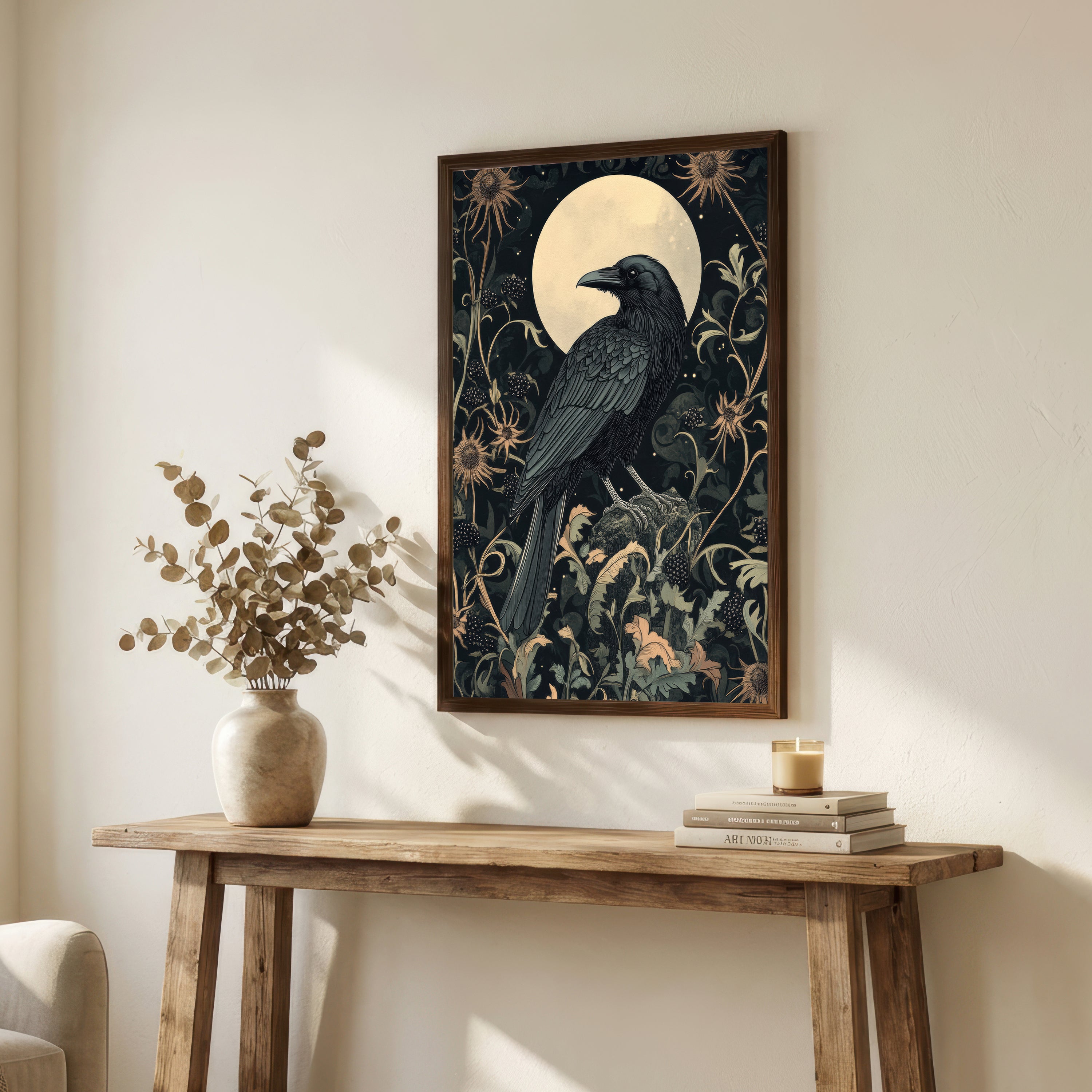 Raven Moon Botanical Art Print