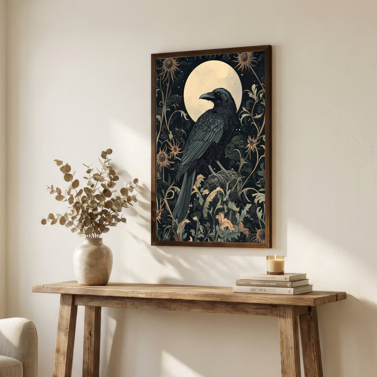 Raven Moon Botanical Art Print