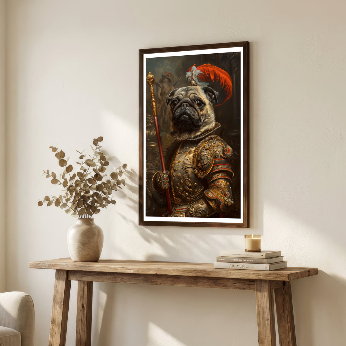 Armoured Pug Warrior Art Print