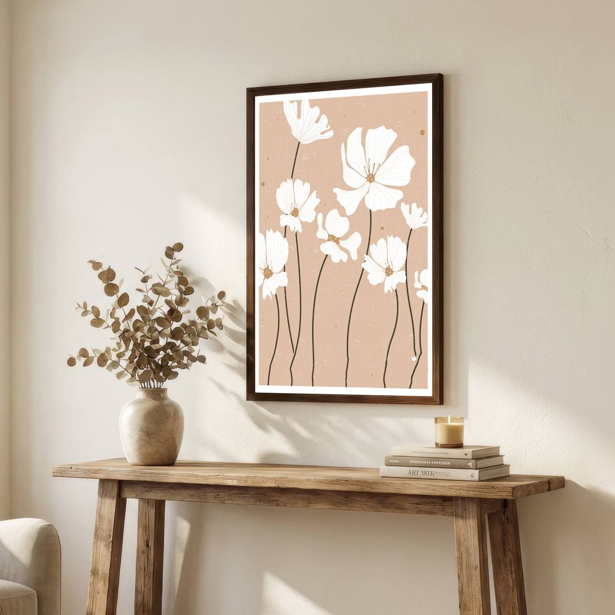 Neutral Wildflower Botanical Art Print
