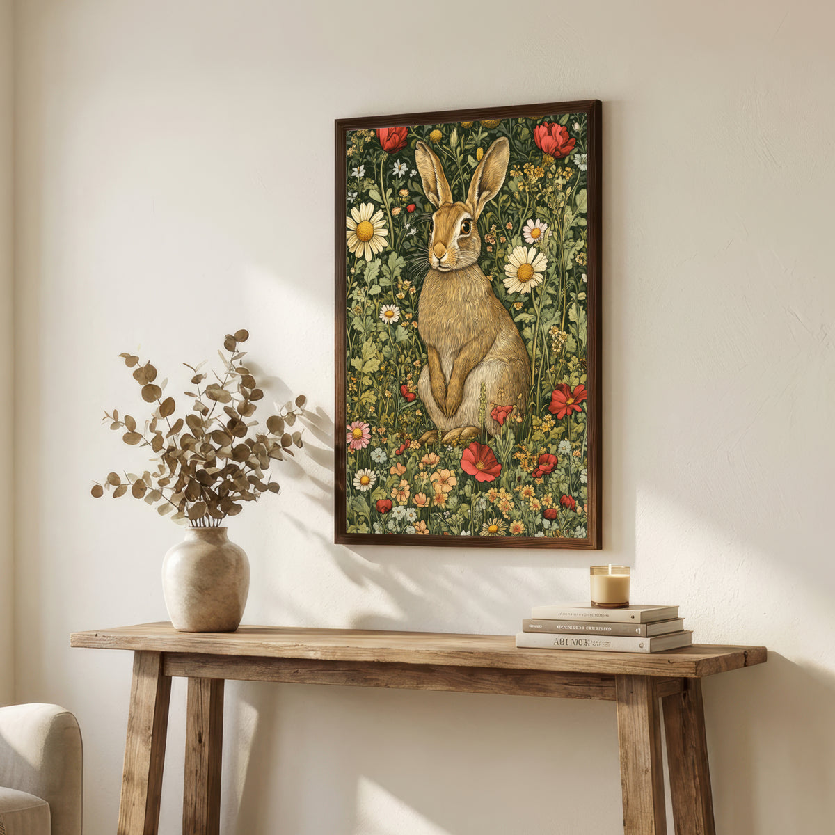 Floral Rabbit Art Print