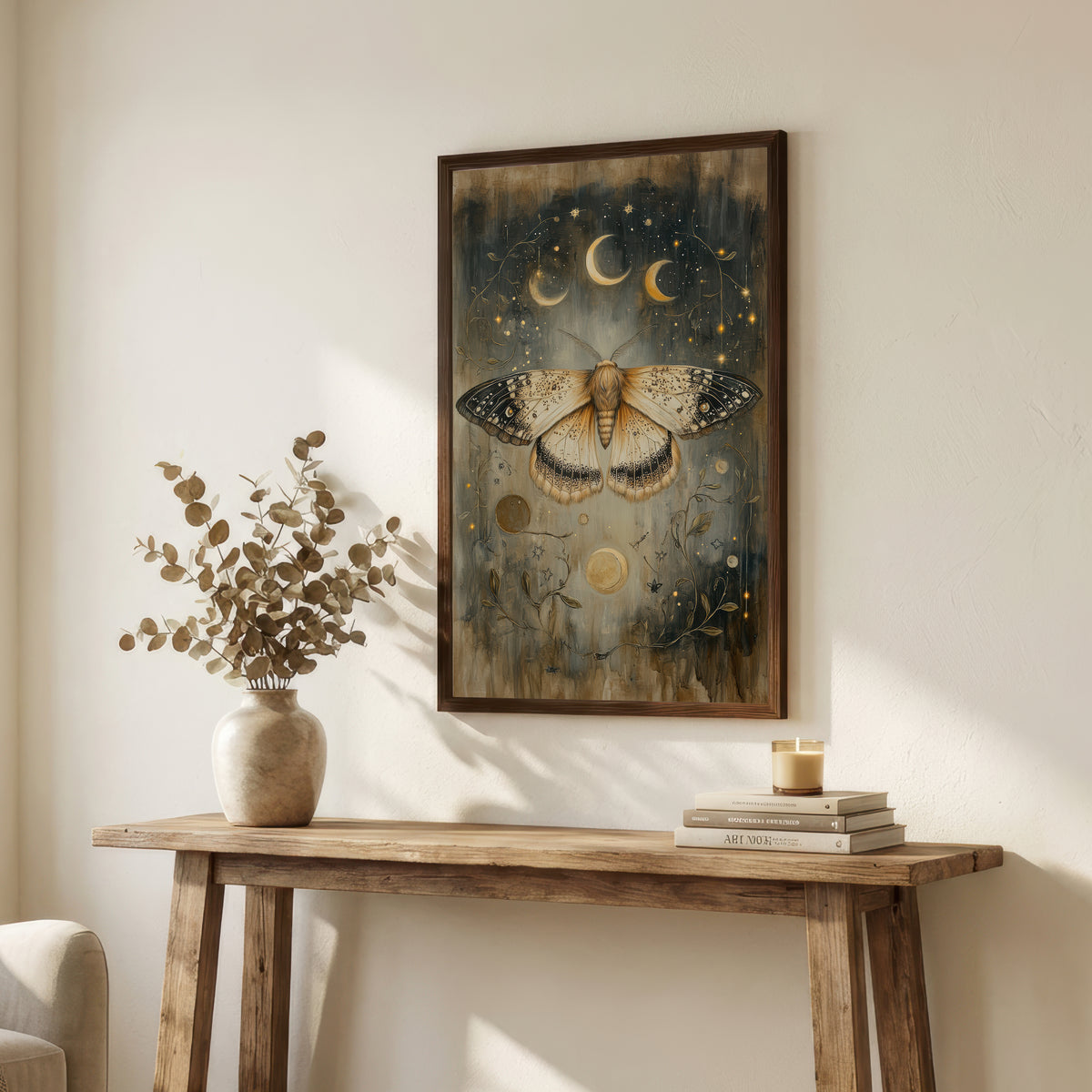 Moth Moonlight Art Print