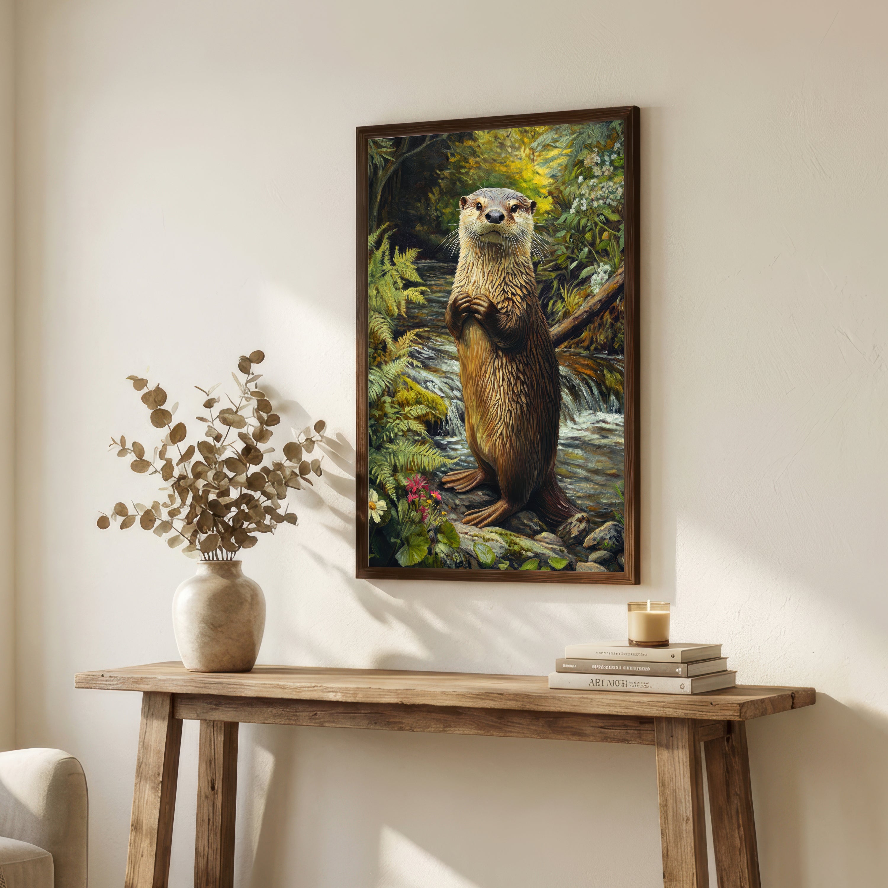 Woodland Otter Wildlife Art Print