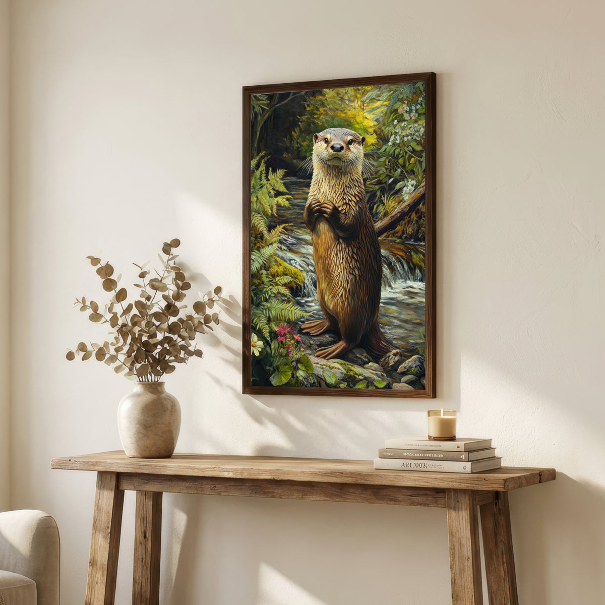Woodland Otter Wildlife Art Print